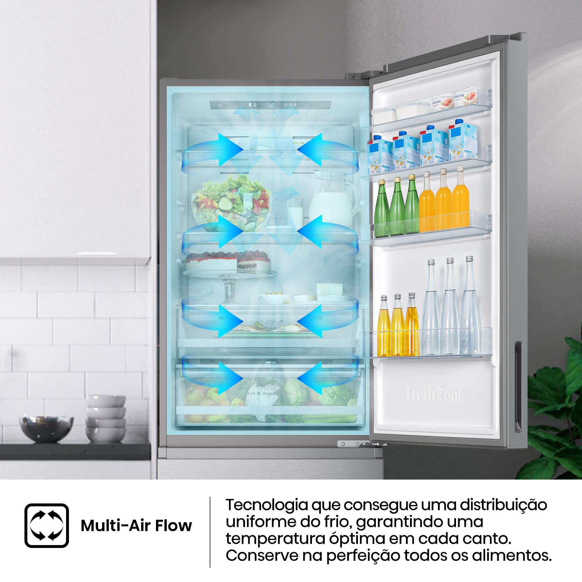 Hisense - RT641N4AIE – Combinado 3 Portas, Classe E, 493L