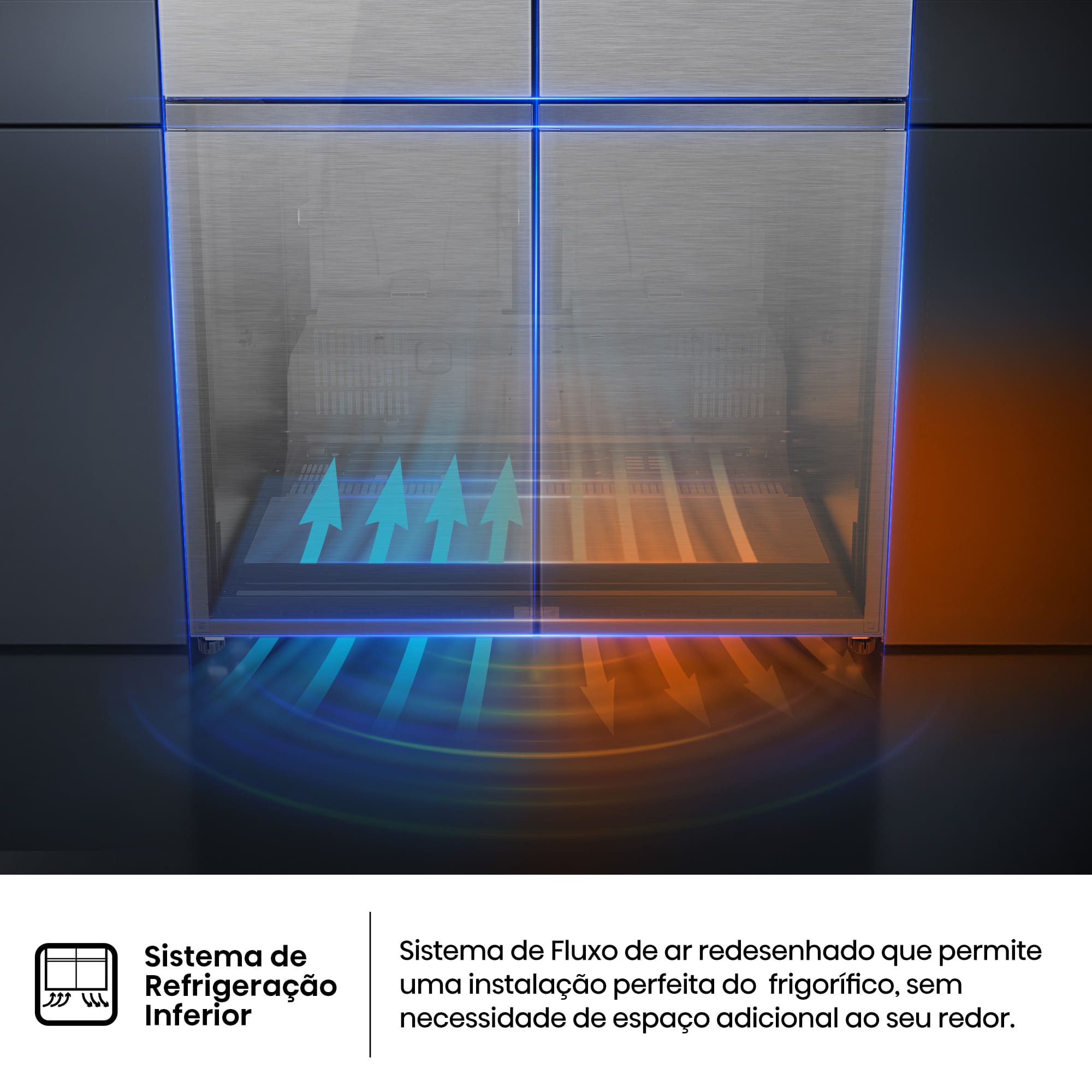 Hisense - RQ5P605NSVE – Frigorífico Americano Cross Door Kitchen Fit, Classe E, 591L