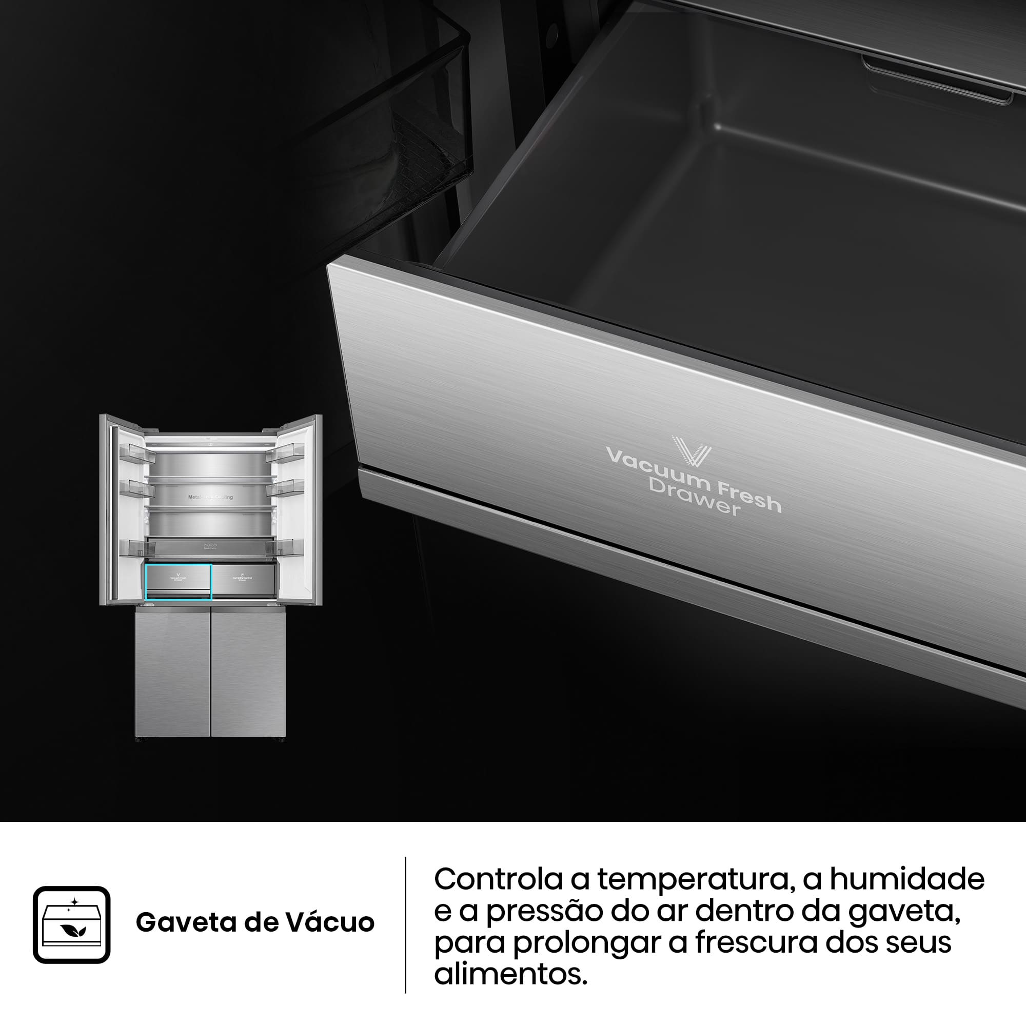 Hisense - RQ5P605NSVE – Frigorífico Americano Cross Door Kitchen Fit, Classe E, 591L