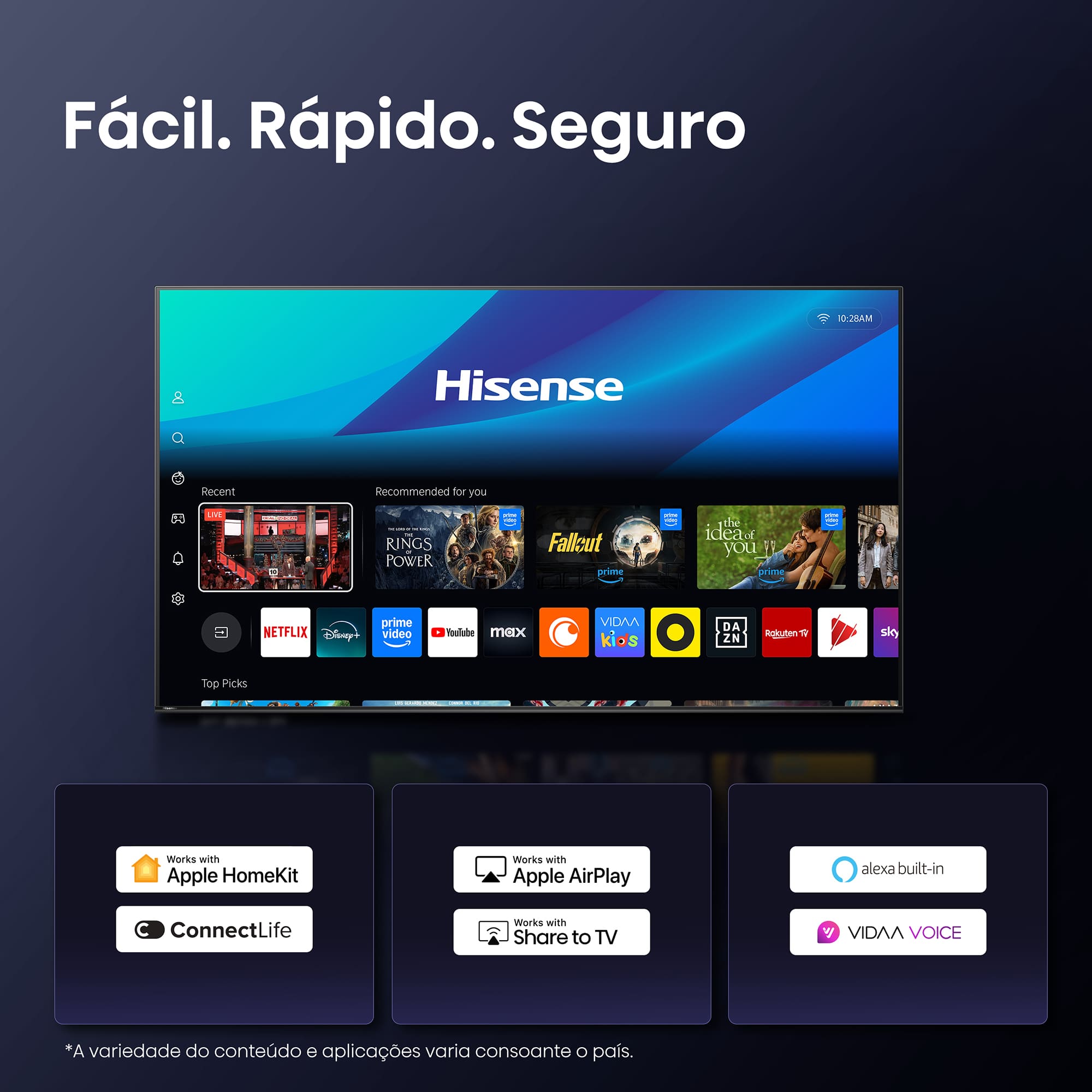 Hisense - QLED Smart TV 85E7Q, 85’’ com Dolby Vision & Atmos