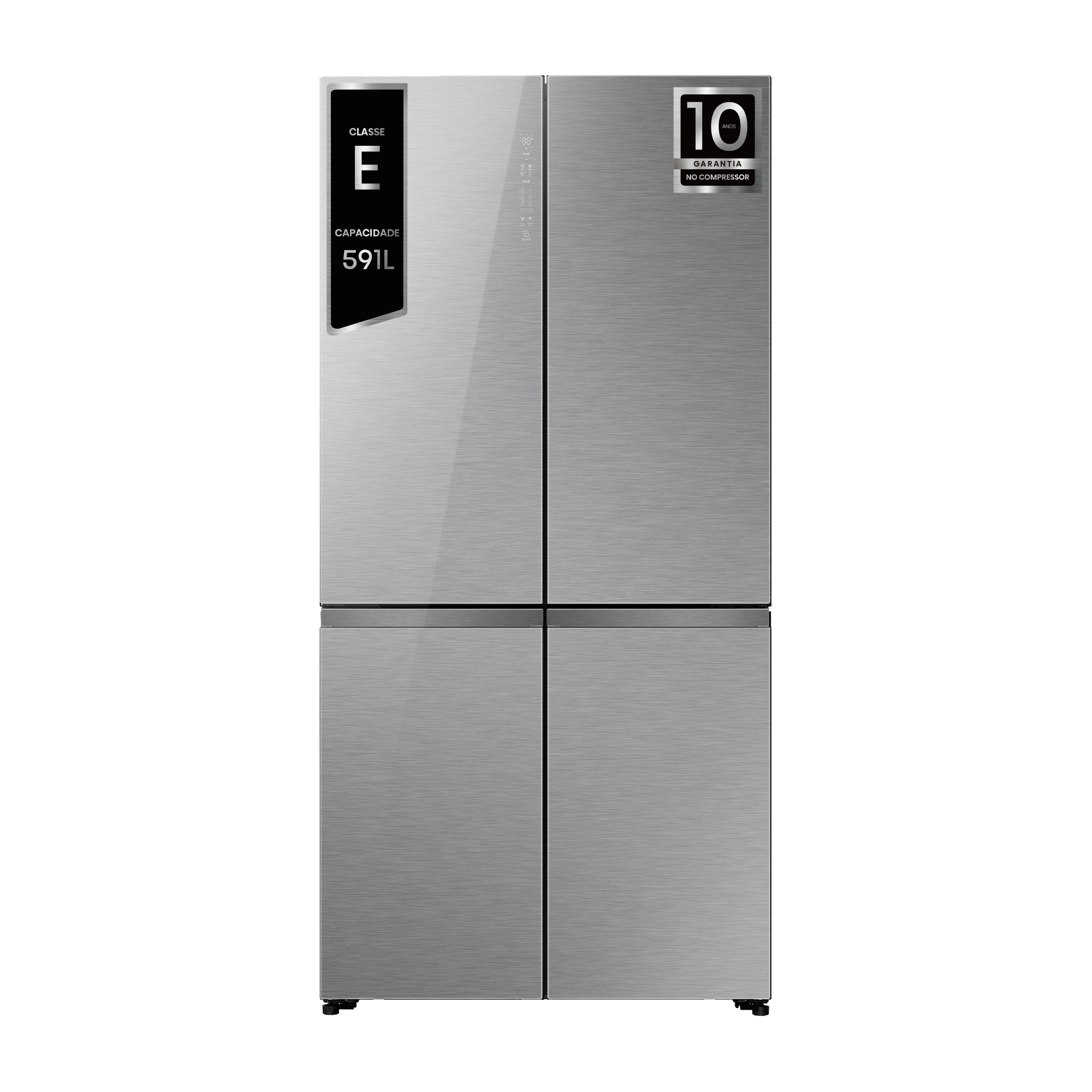 Hisense - RQ5P605NSVE – Frigorífico Americano Cross Door Kitchen Fit, Classe E, 591L, Kitchen Fit, My Fresh Choice, Gaveta de Vácuo, 