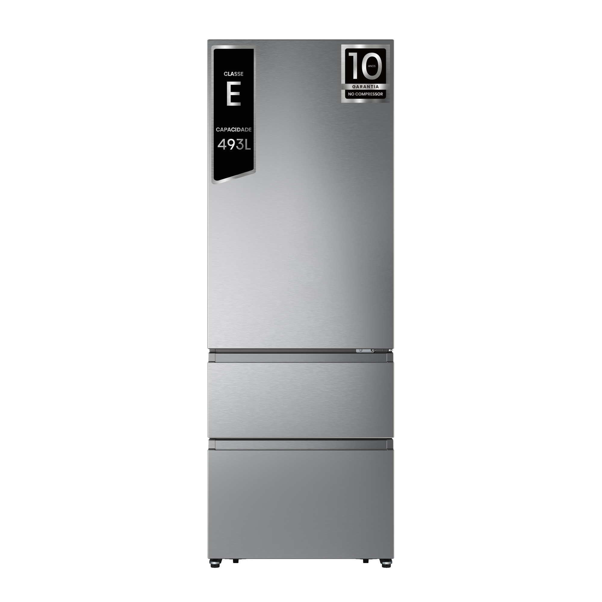 Hisense - RT641N4AIE – Combinado 3 Portas, Classe E, 493L, Metal-Tech Cooling, Multi-Air Flow, 