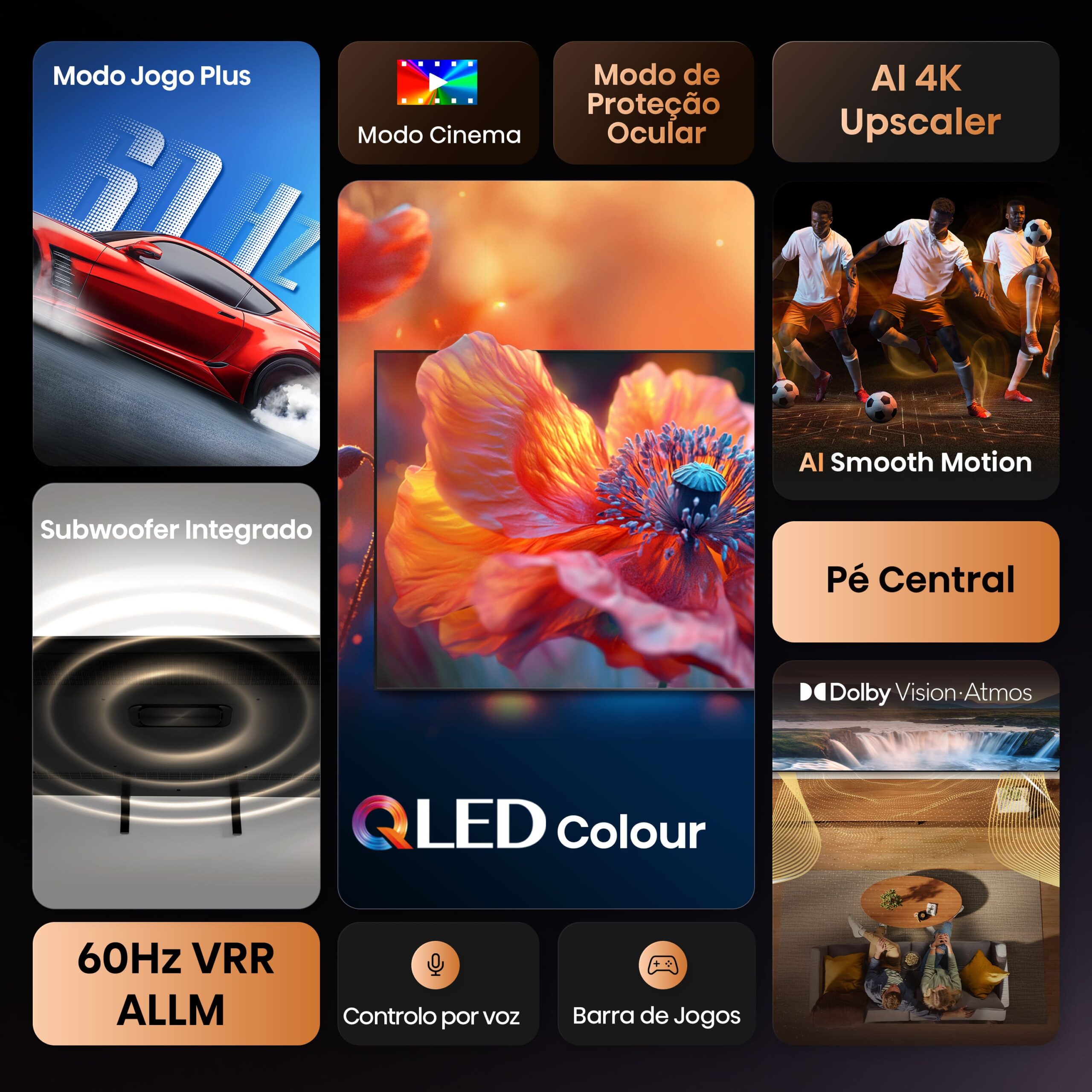 Hisense - Série A7Q QLED TV 75A7Q Smart TV 75 Polegadas TV com Dolby Vision & Atmos