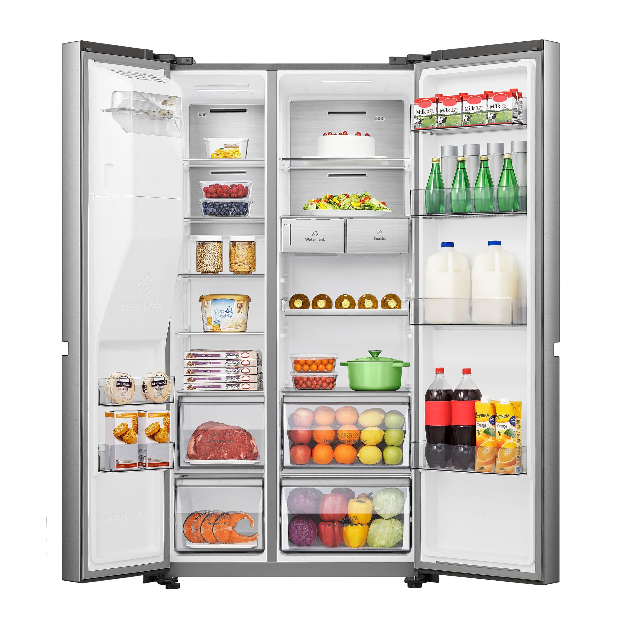 Hisense - RS818N4TIC – Frigorífico Americano Side By Side, Classe C, 632L