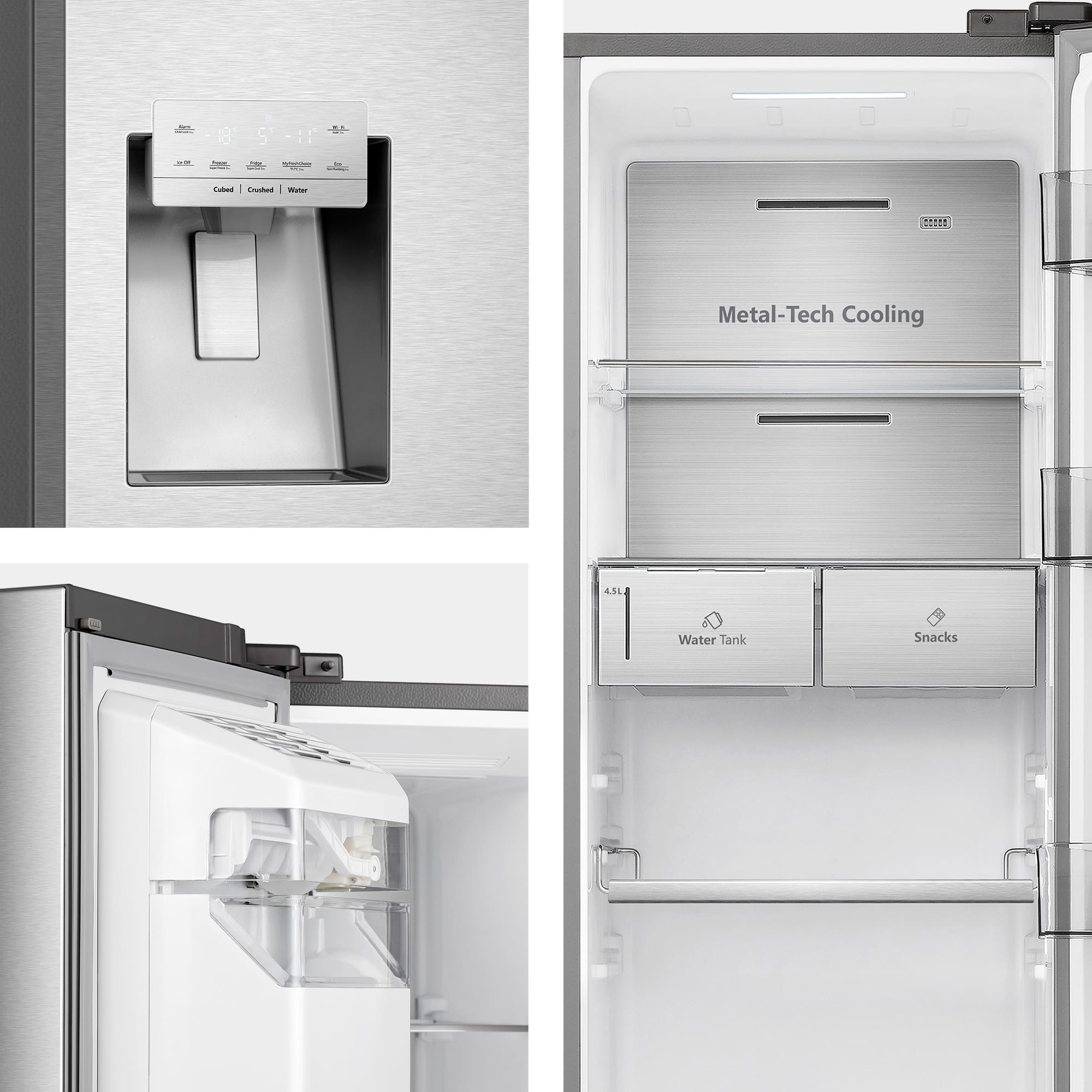 Hisense - RS818N4TIC – Frigorífico Americano Side By Side, Classe C, 632L