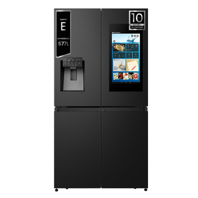 Frigorífico Americano 4 Portas, Classe E, 577L, Preto