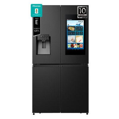 Frigorífico Americano 4 Portas, Classe E, 577L, Preto