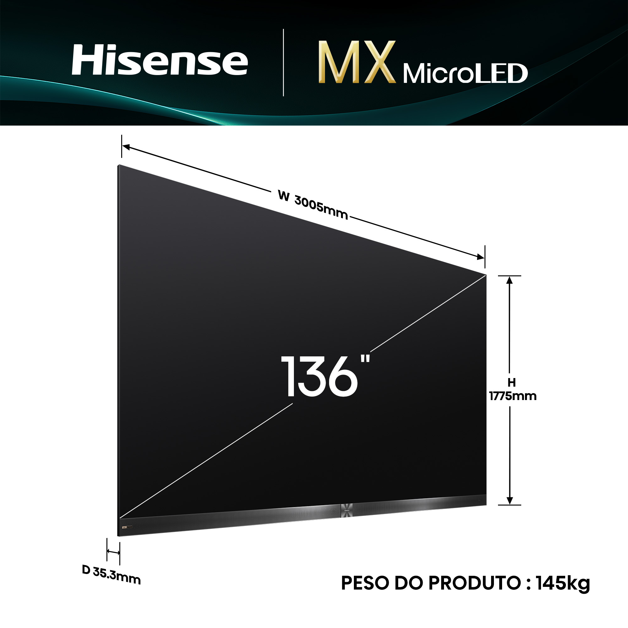 Hisense - TV Hisense MicroLED 136MX