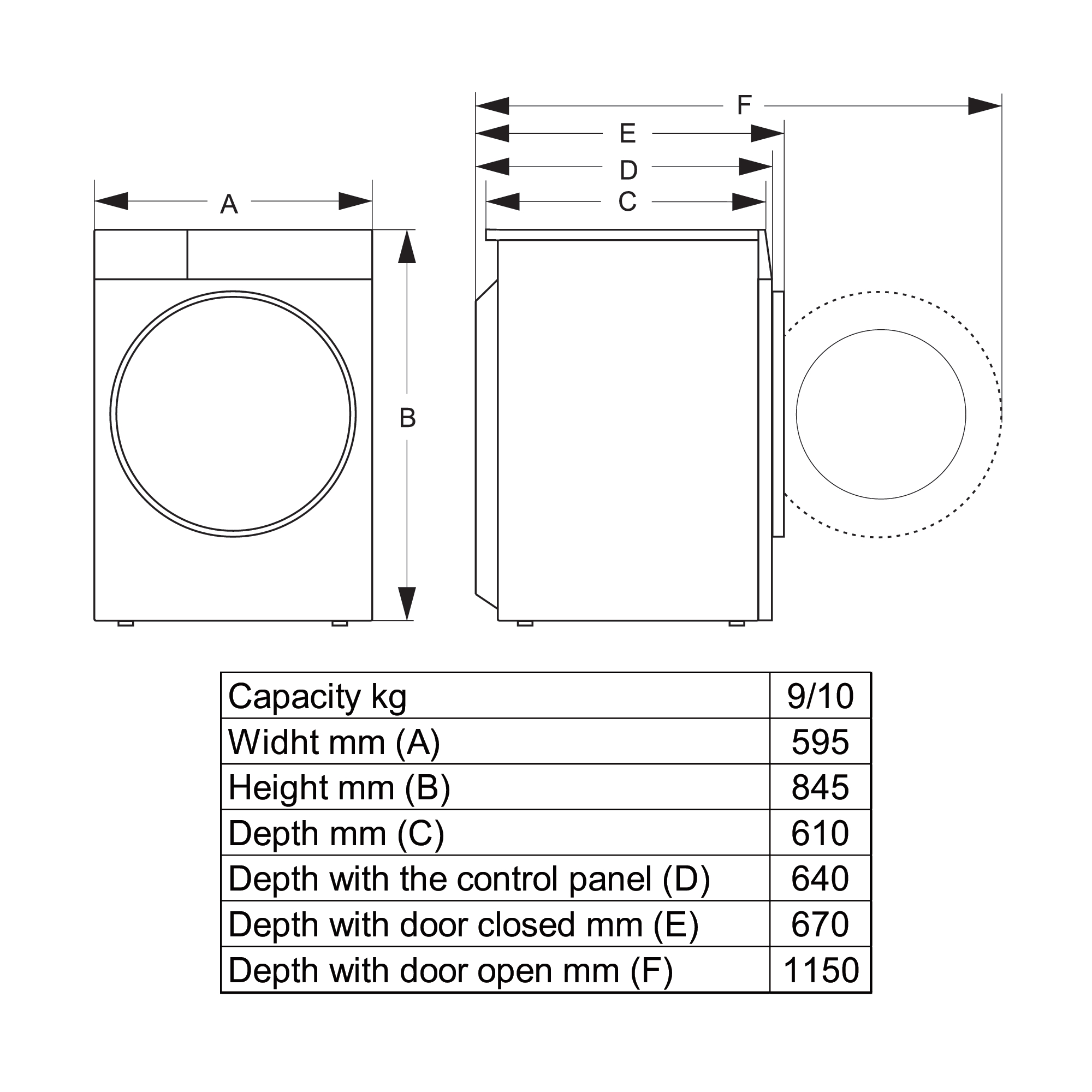 Hisense - DH3S902BWCC – Máquina de Secar Roupa Série 3S, 9Kg, Classe C