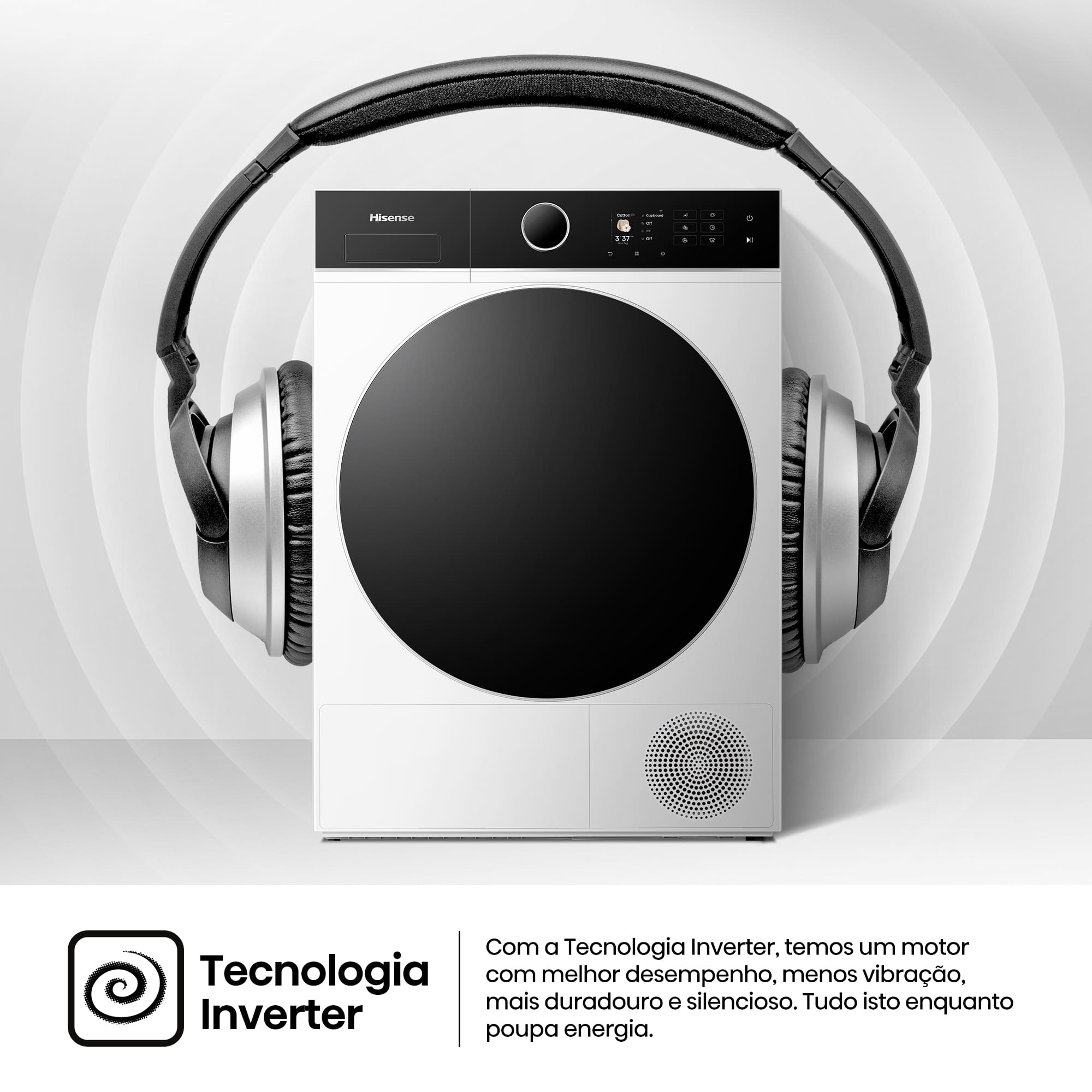 Hisense - DH5I804BWCD – Máquina de Secar Roupa Serie 5i, 8Kg, Classe C