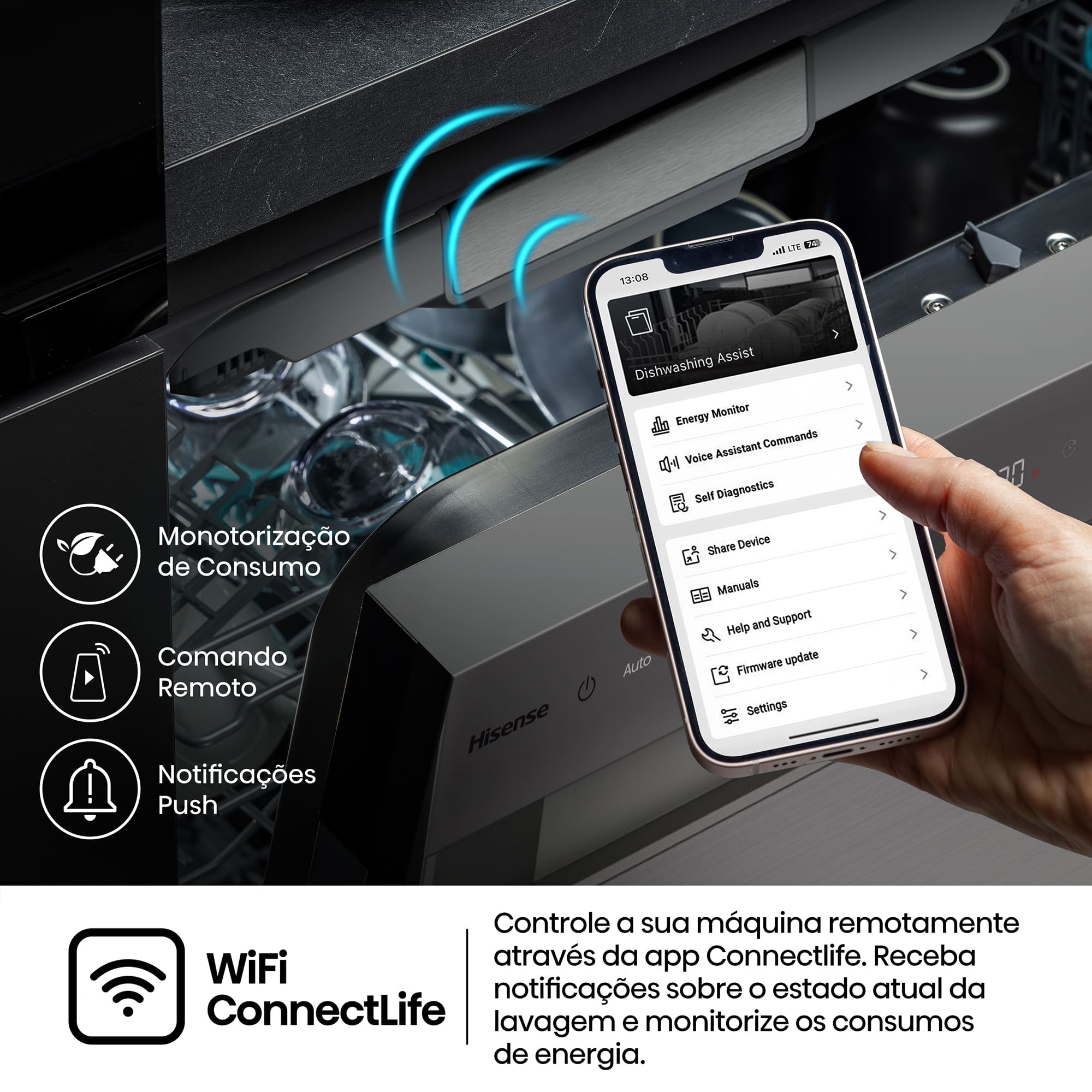 Hisense - HS673A90X  – Máquina de Lavar Loiça 16 conjuntos, Classe A