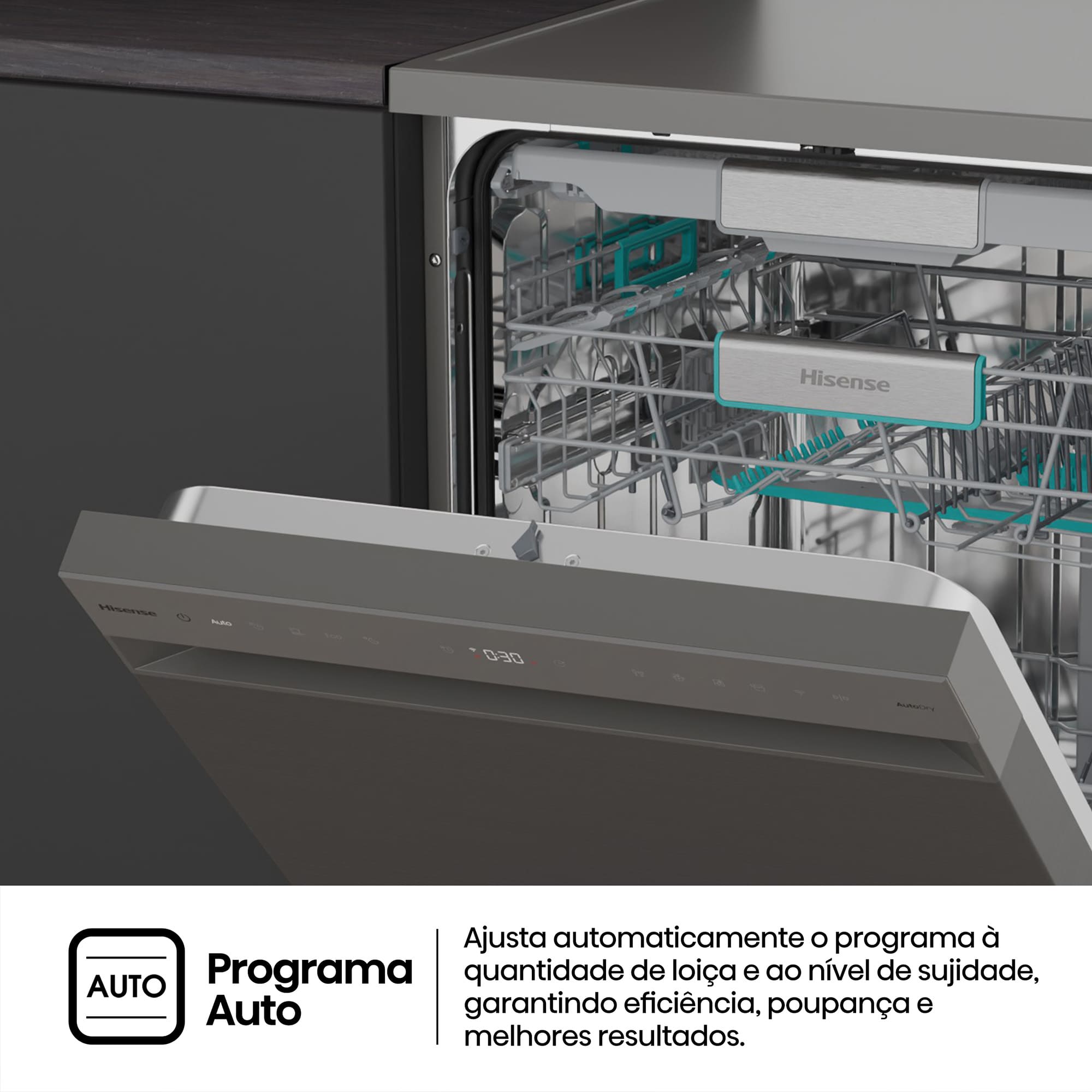 Hisense - HS673A90X  – Máquina de Lavar Loiça 16 conjuntos, Classe A