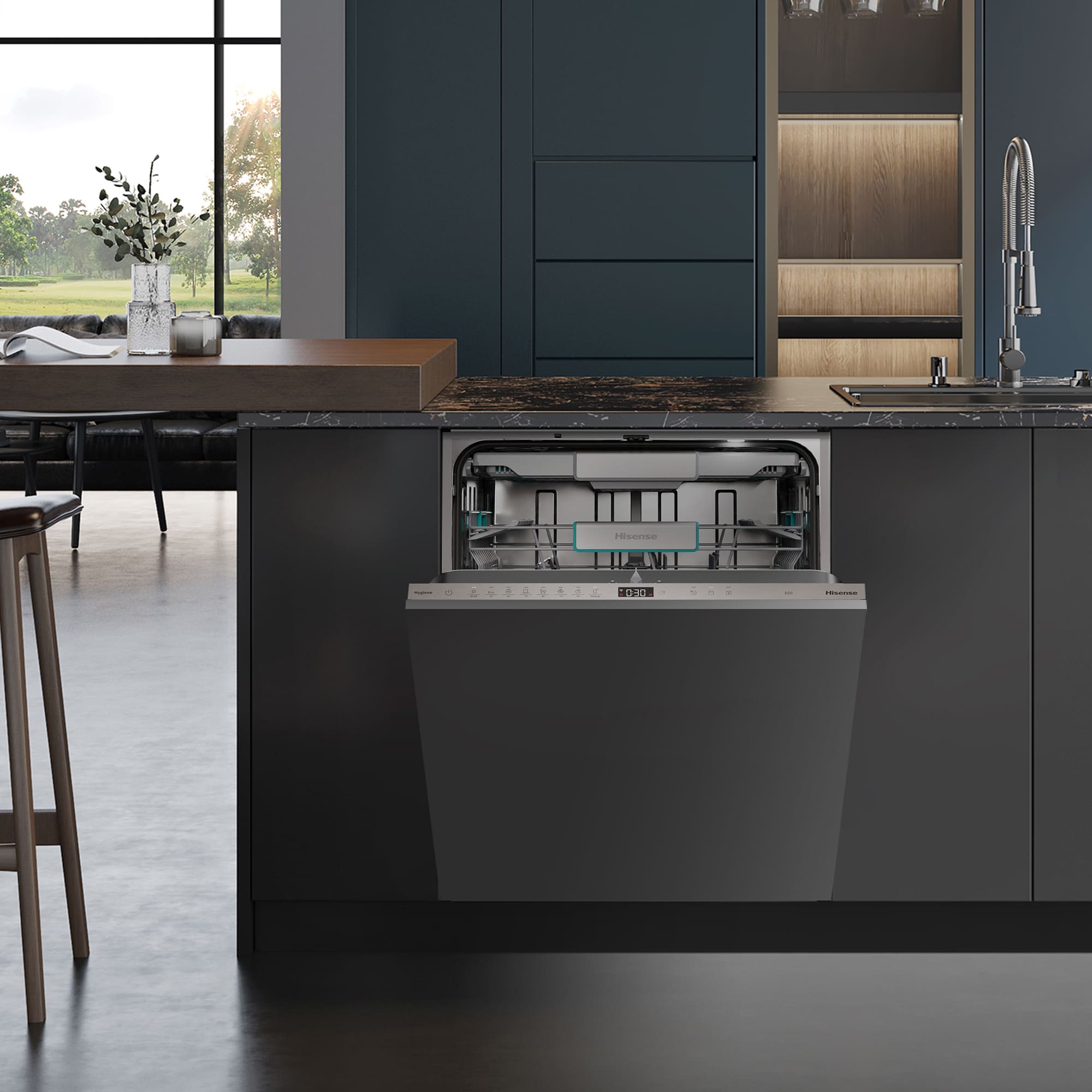 Hisense - HV673A65 – Máquina de Lavar Loiça Encastre 16 conjuntos, Classe A