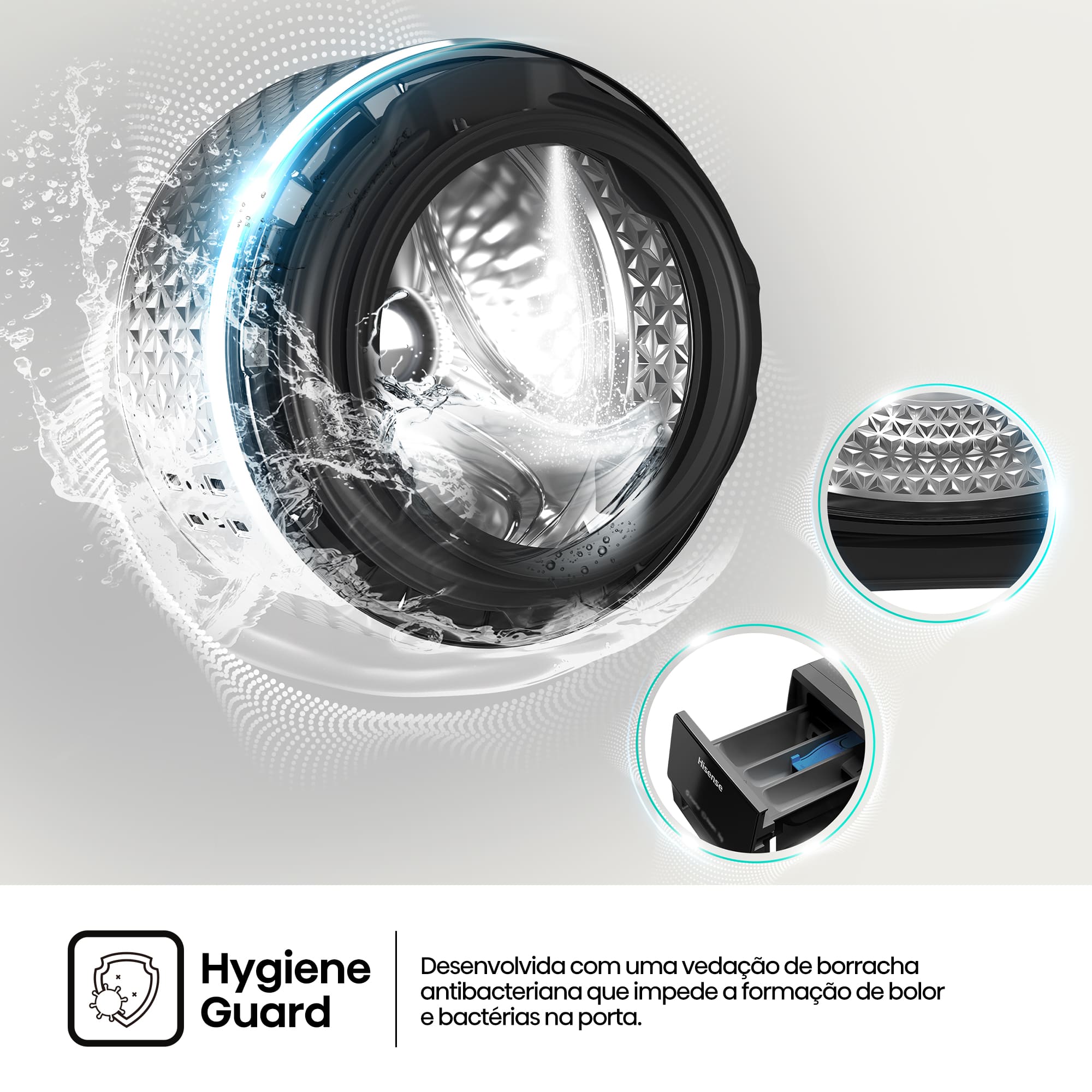 Hisense - WF3S1043BB3 – Máquina de Lavar Roupa Serie 3S, 10,5Kg, Classe A