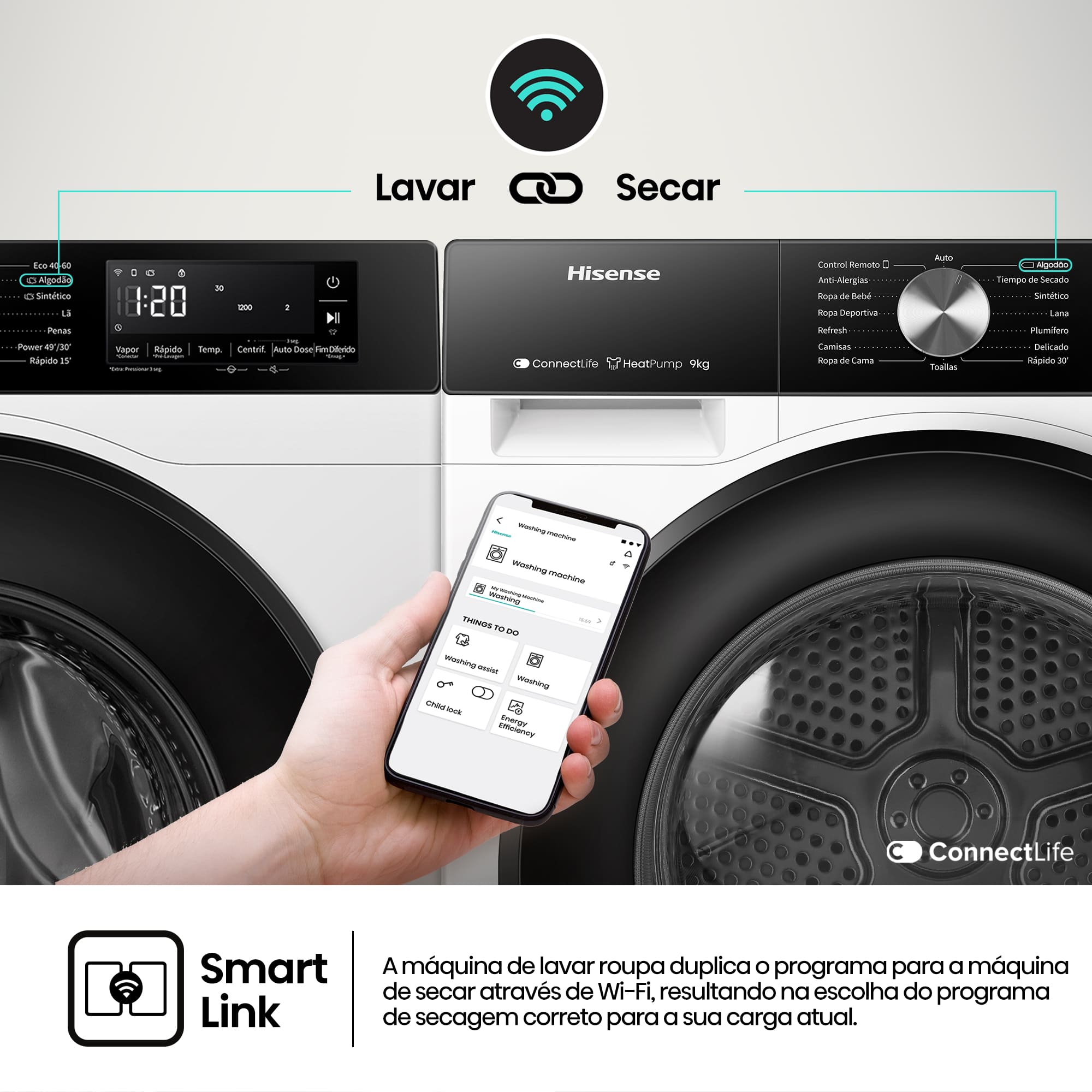 Hisense - WF3S8045BW3 – Máquina de Lavar Roupa Serie 3S, 8Kg, Classe A