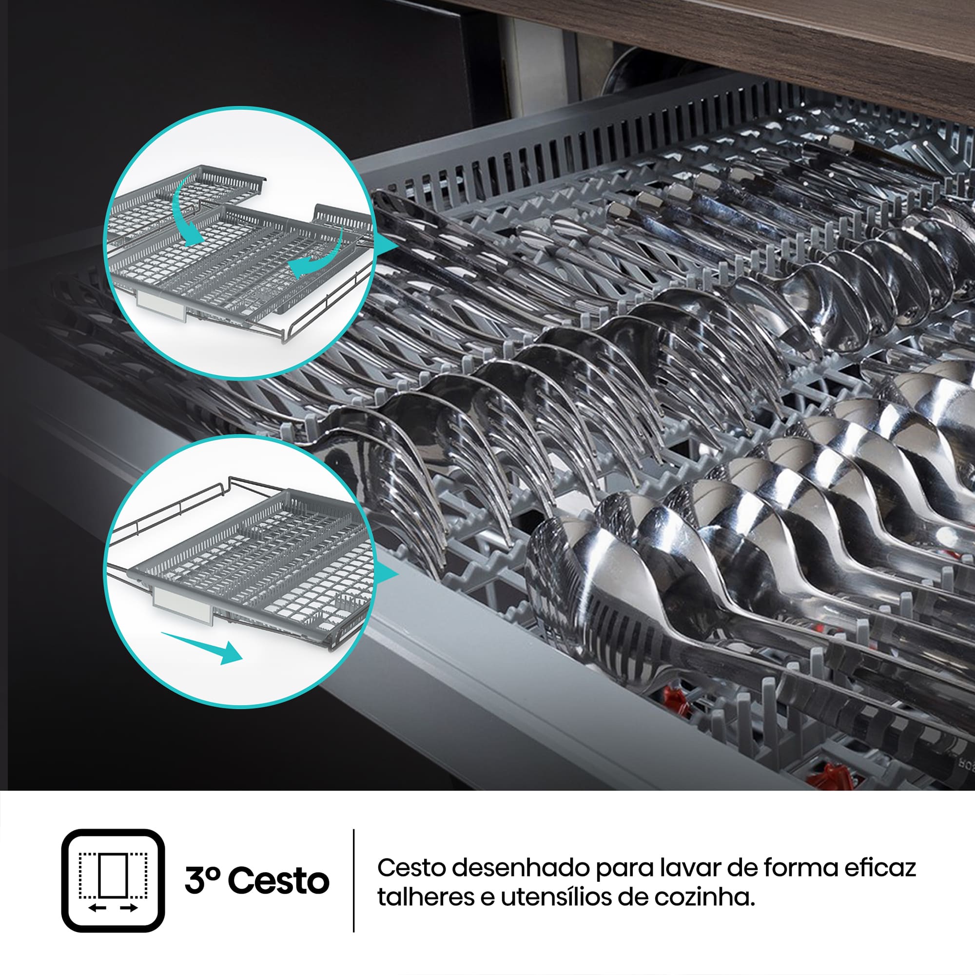 Hisense - HV673A65 – Máquina de Lavar Loiça Encastre 16 conjuntos, Classe A