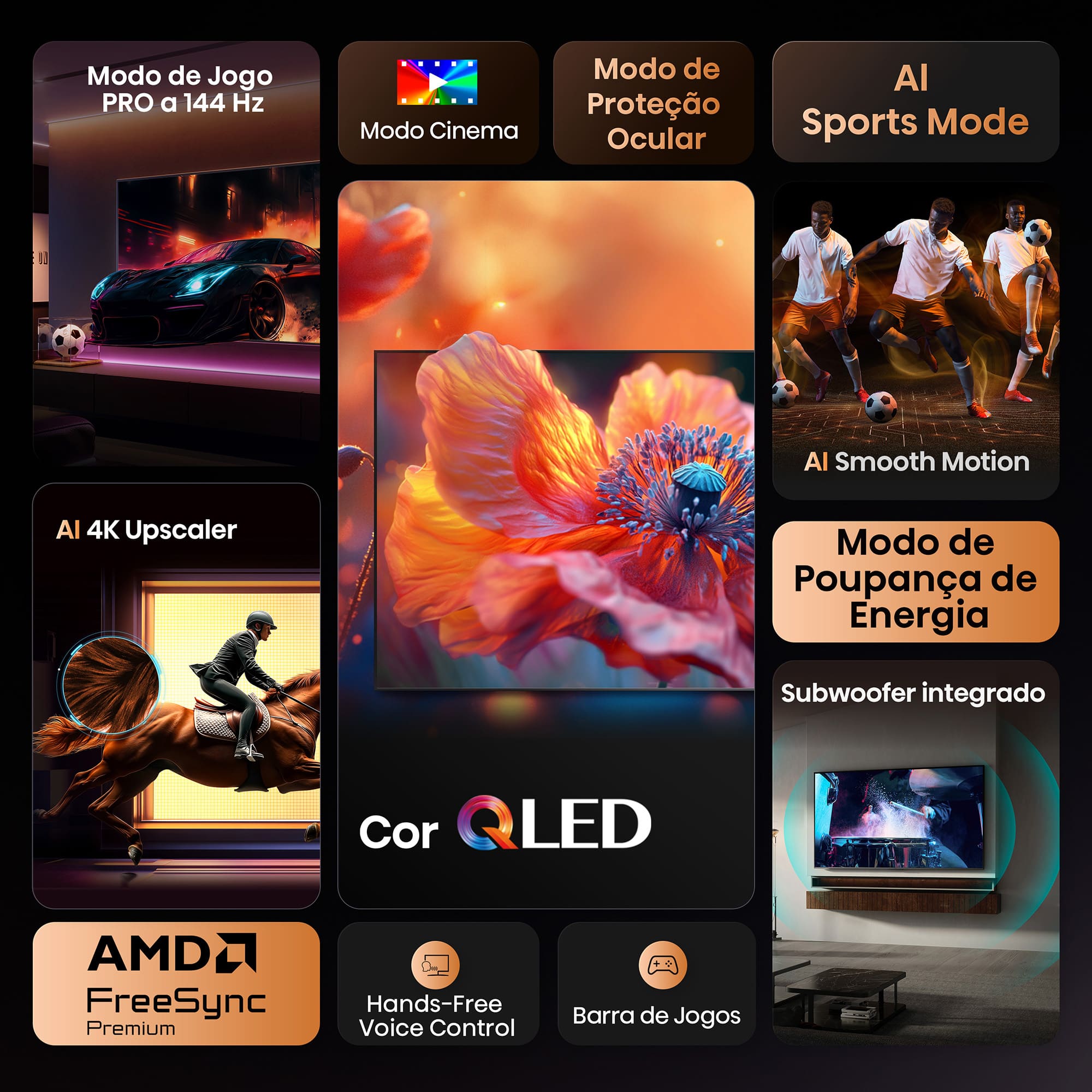 Hisense - Série E7Q QLED Smart TV 98E7Q, 98’’ com Dolby Vision & Atmos
