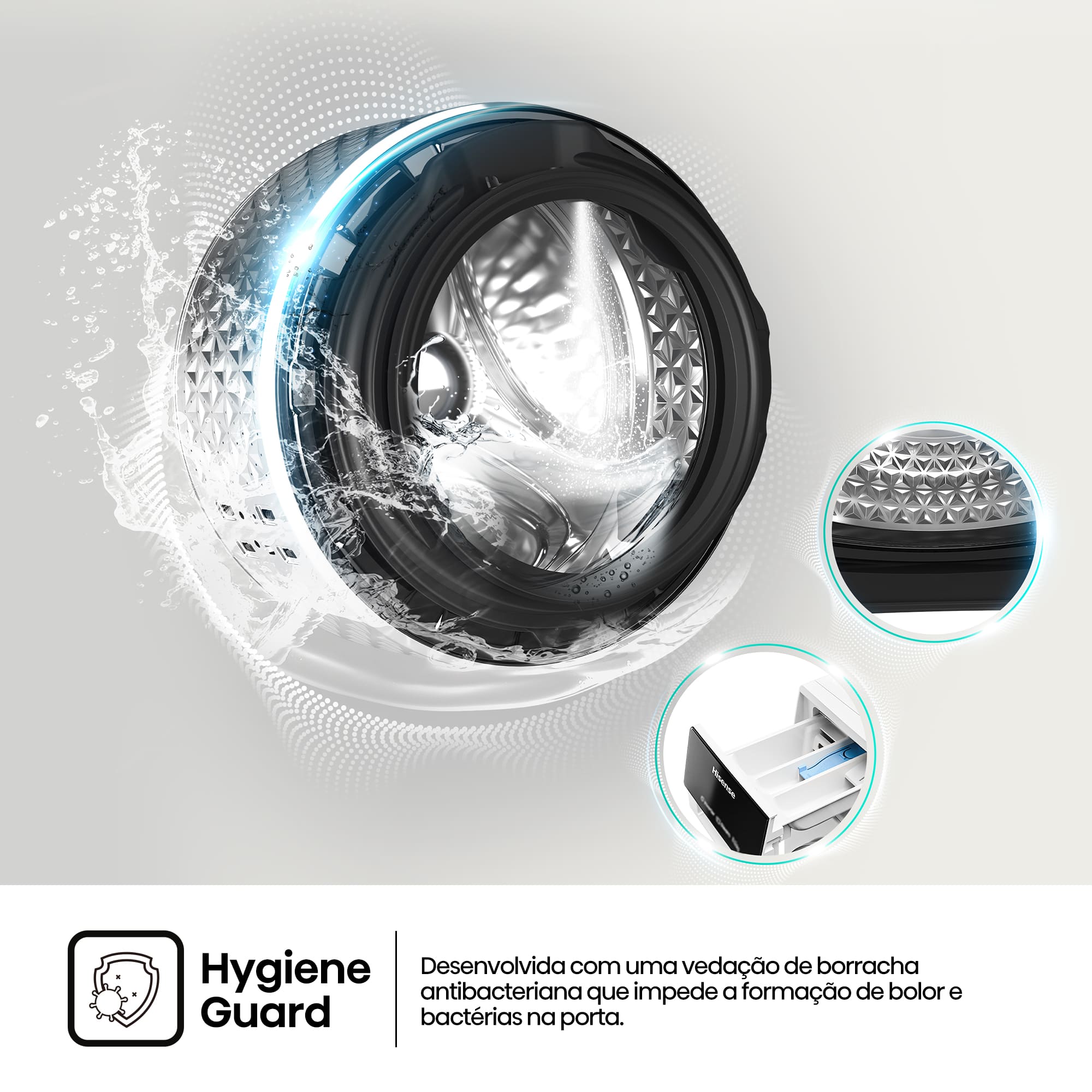 Hisense - WF3S8045BW3 – Máquina de Lavar Roupa Serie 3S, 8Kg, Classe A