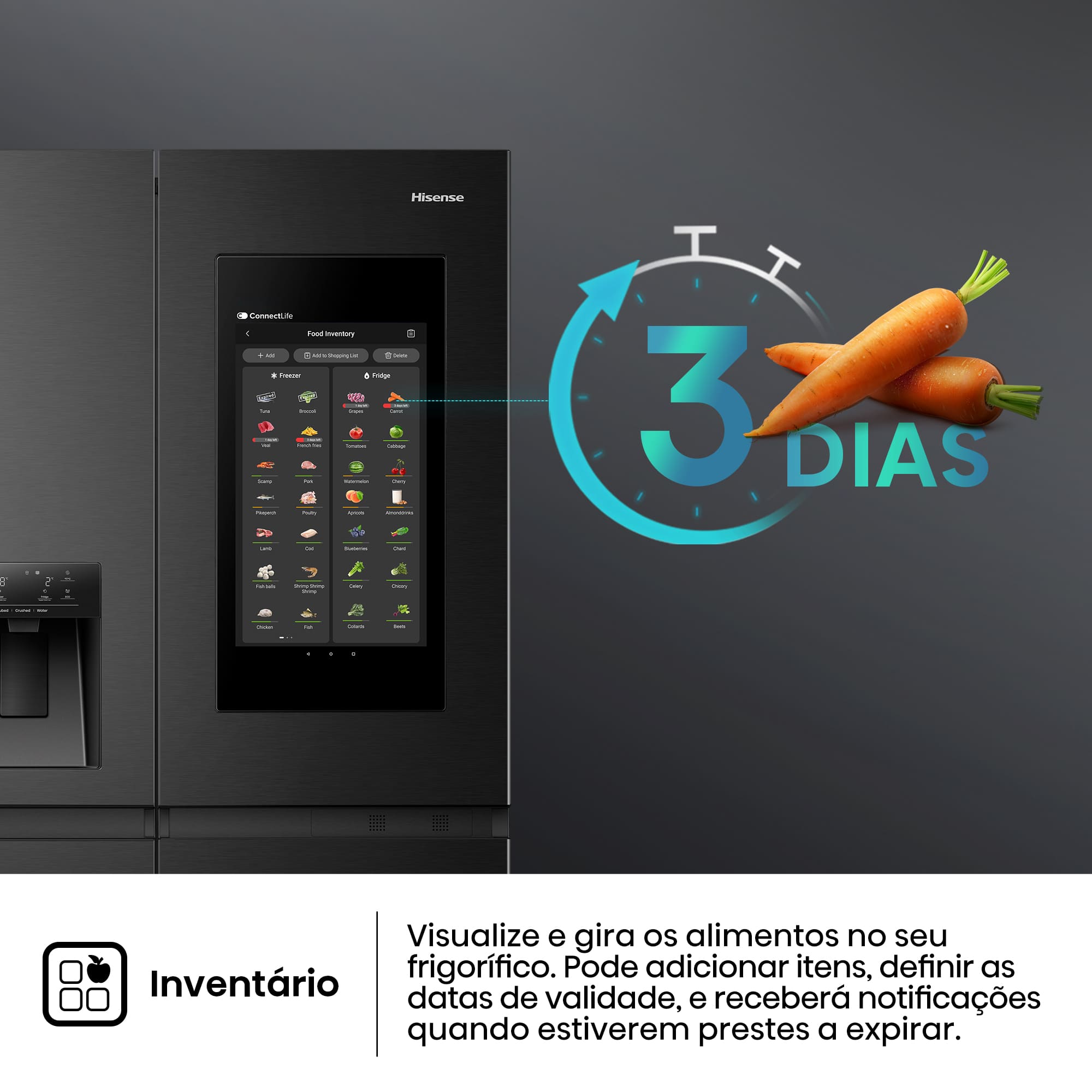 Hisense - RS9P628GPFE  – Frigorífico Americano SBS, Classe E, 614L