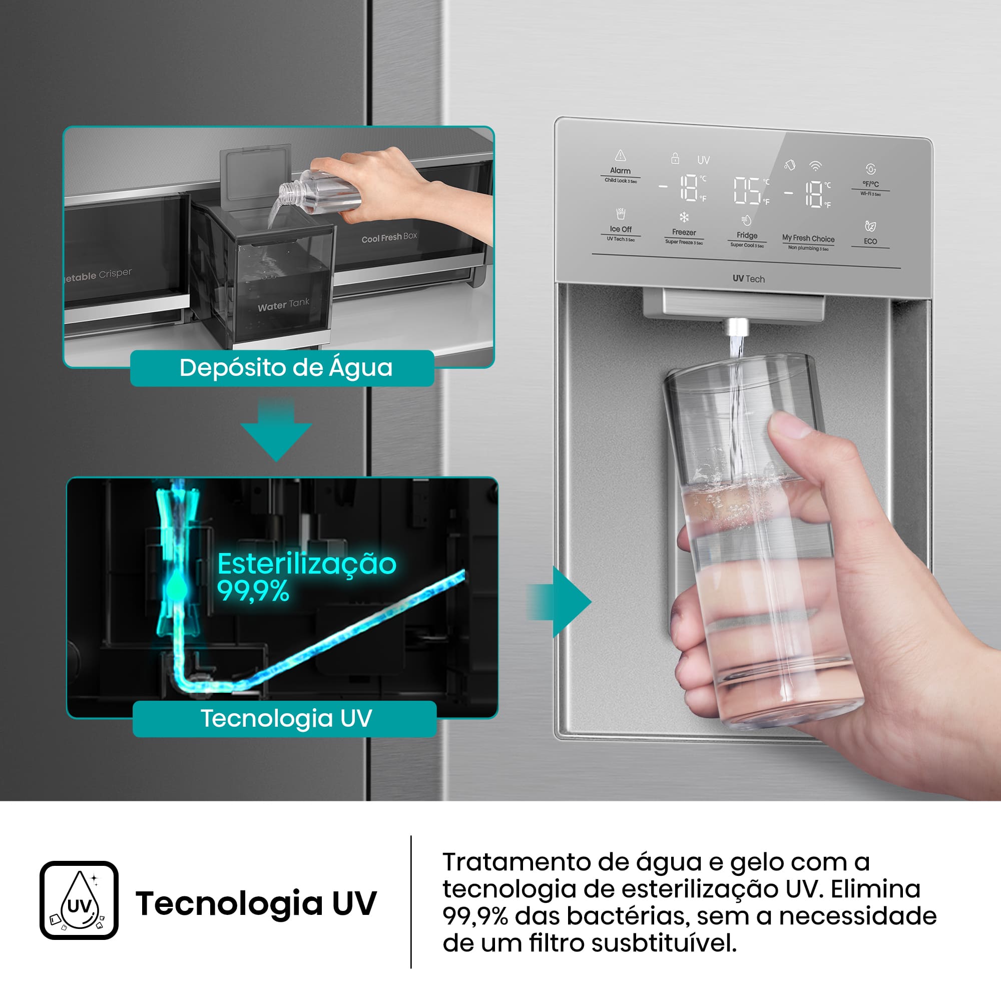 Hisense - RQ5P640SYSD – frigorífico Americano Cross Door, Classe D, 640L