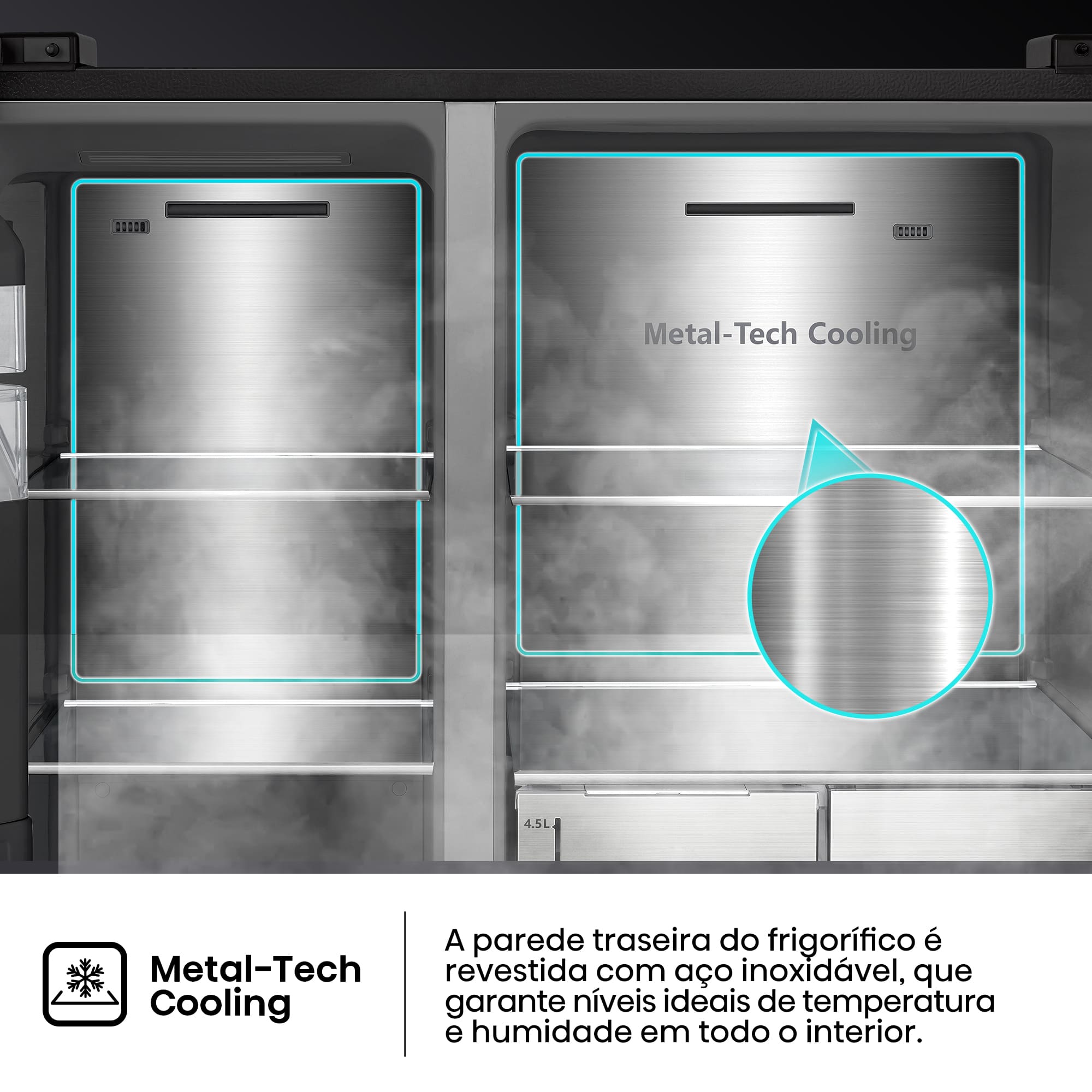 Hisense - RS9P628GPFE  – Frigorífico Americano SBS, Classe E, 614L