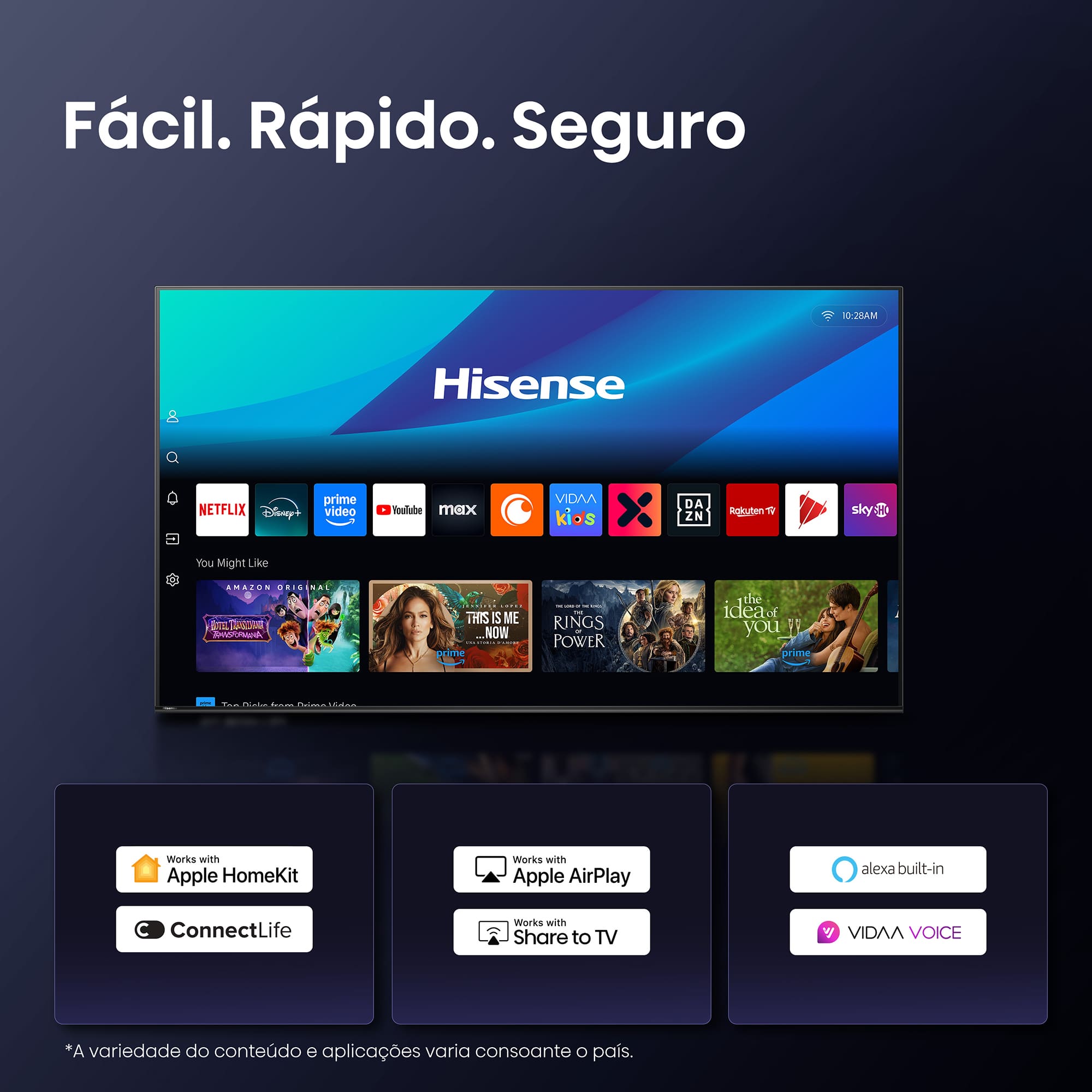 Hisense - Série E7Q QLED Smart TV 98E7Q, 98’’ com Dolby Vision & Atmos