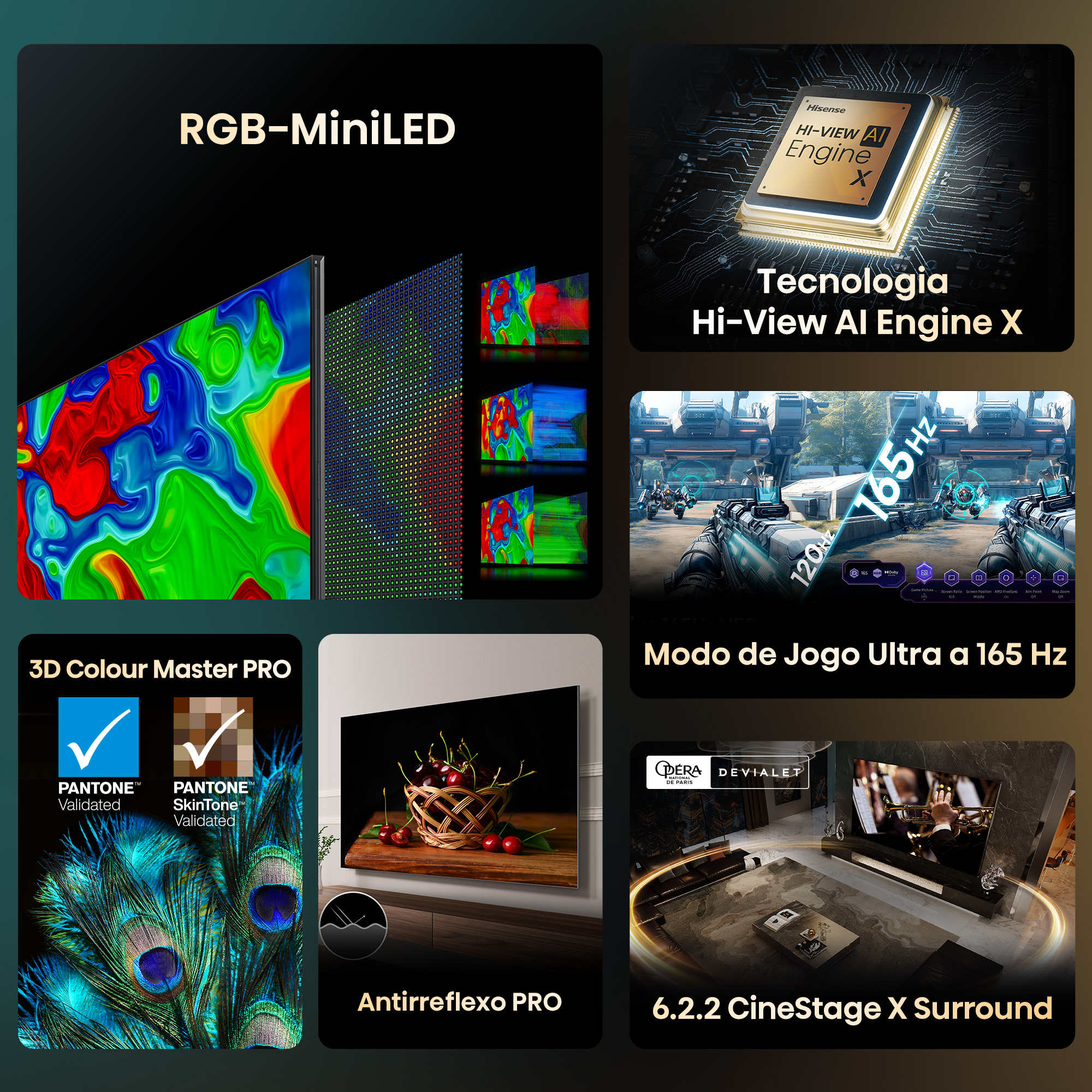 Hisense - Série UXQ RGB MiniLED 100 UXQ, 100’’ com sistema som surround 6.2.2