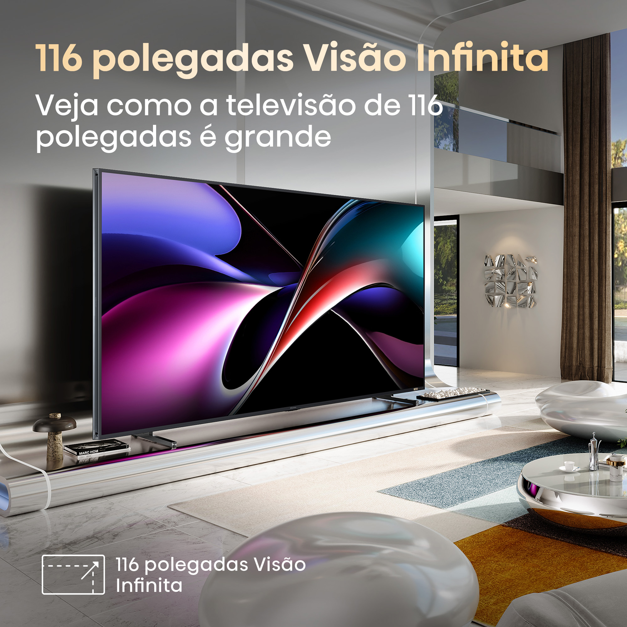 Hisense - Série UXQ RGB MiniLED 100 UXQ, 100’’ com sistema som surround 6.2.2