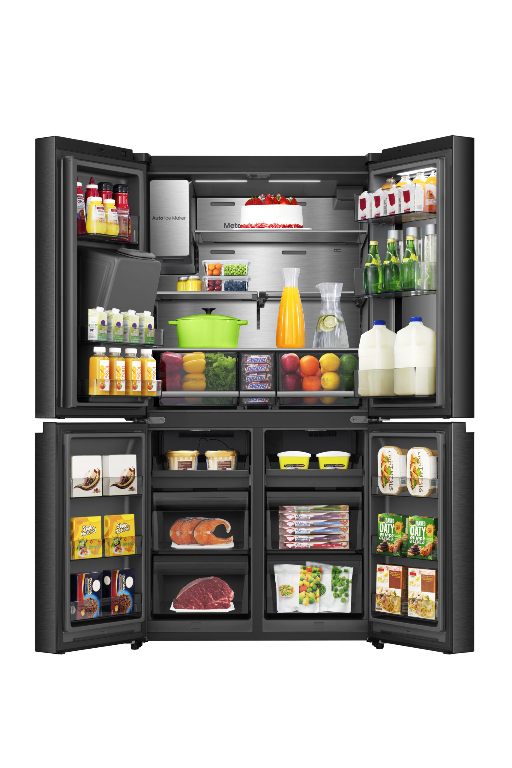 Hisense - RQ600P7SKE – Frigorífico Americano Cross Door PureView, Classe E, 615L