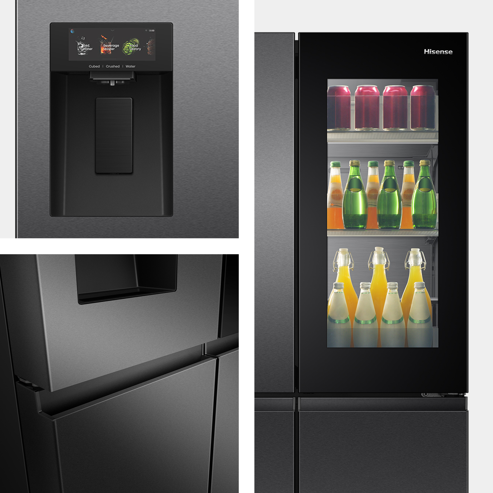 Hisense - RQ600P7SKE – Frigorífico Americano Cross Door PureView, Classe E, 615L