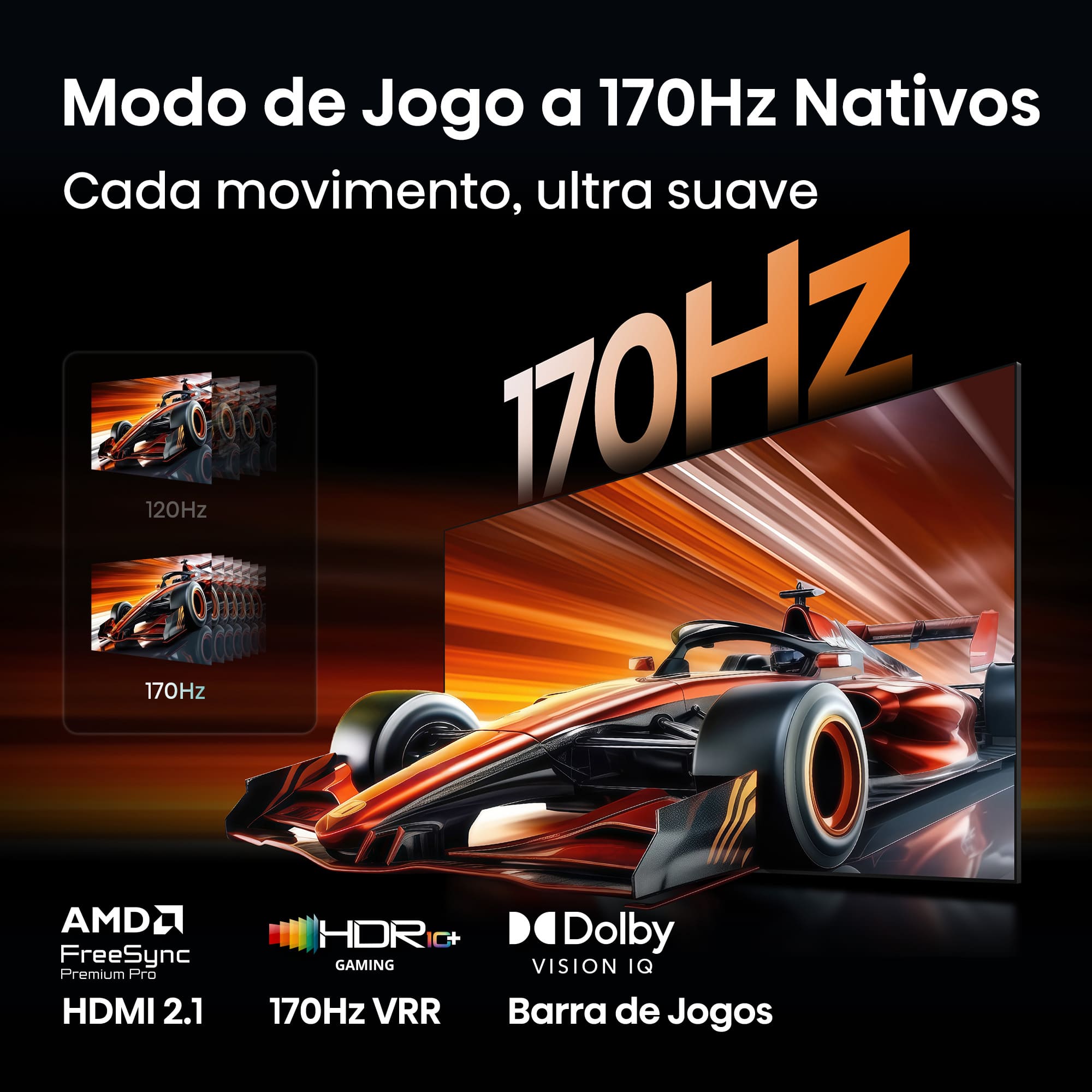 Hisense - Série UR9S RGB MiniLED 65UR9S, 65’’ com Som Surround Multicanal 4.1.2