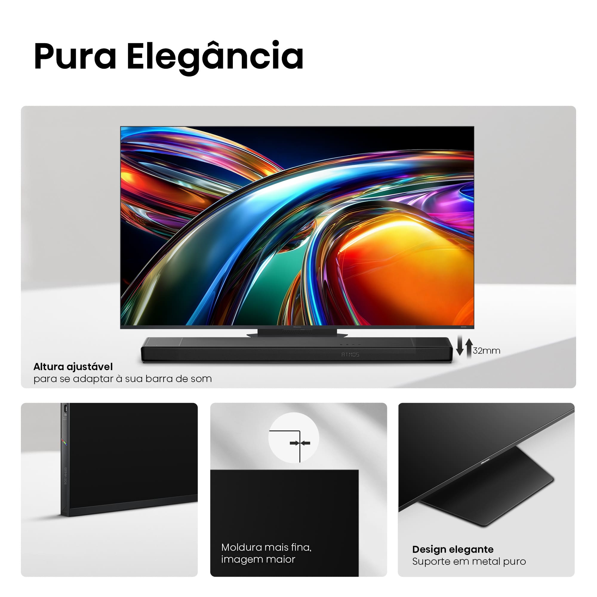 Hisense - Série UR9S RGB MiniLED 75UR9S, 75’’ com Som Surround Multicanal 4.1.2