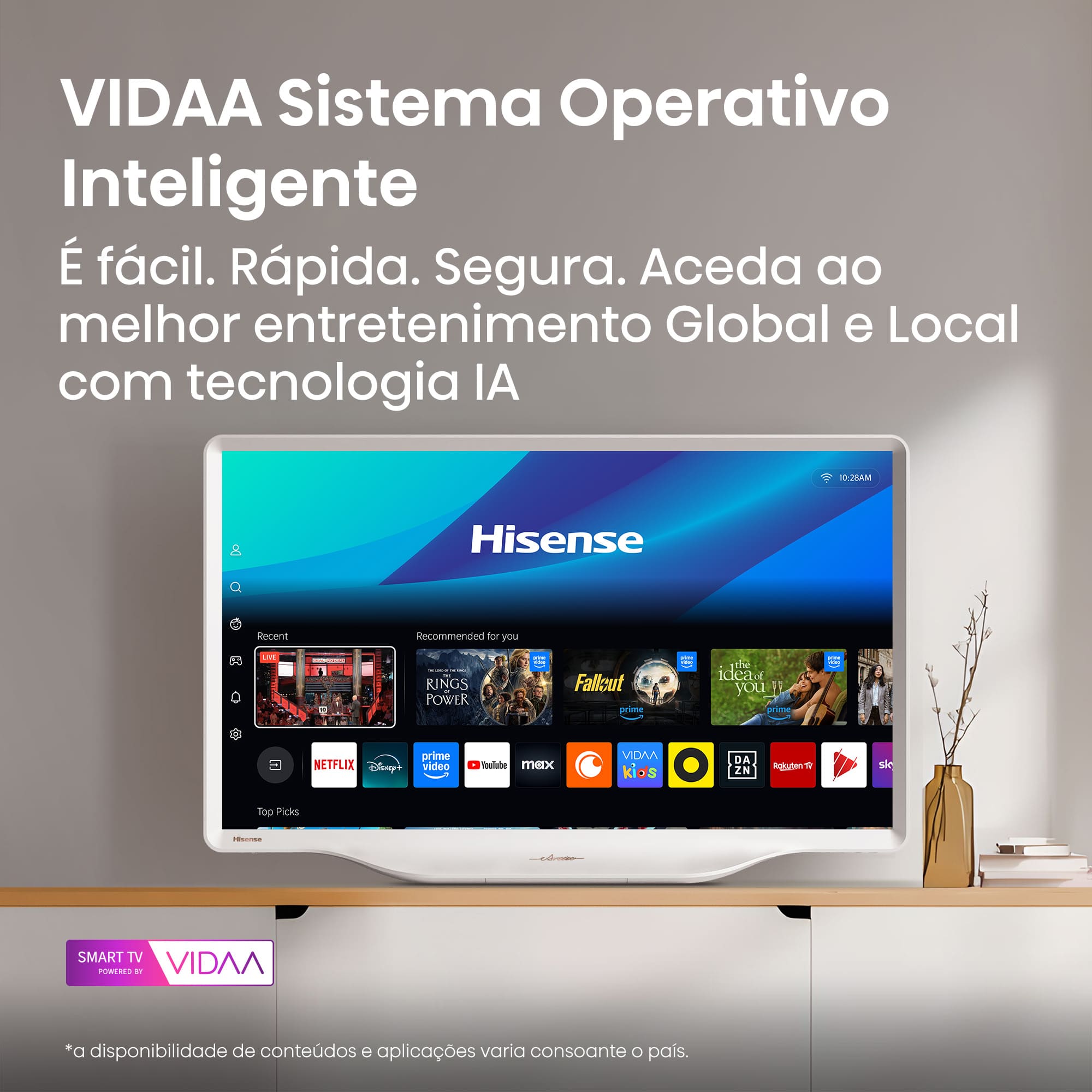 Hisense - DécoTV 43S5Q, Design Inspirado na Arte, TV Lifestyle QLED, Dolby Vision.Atmos