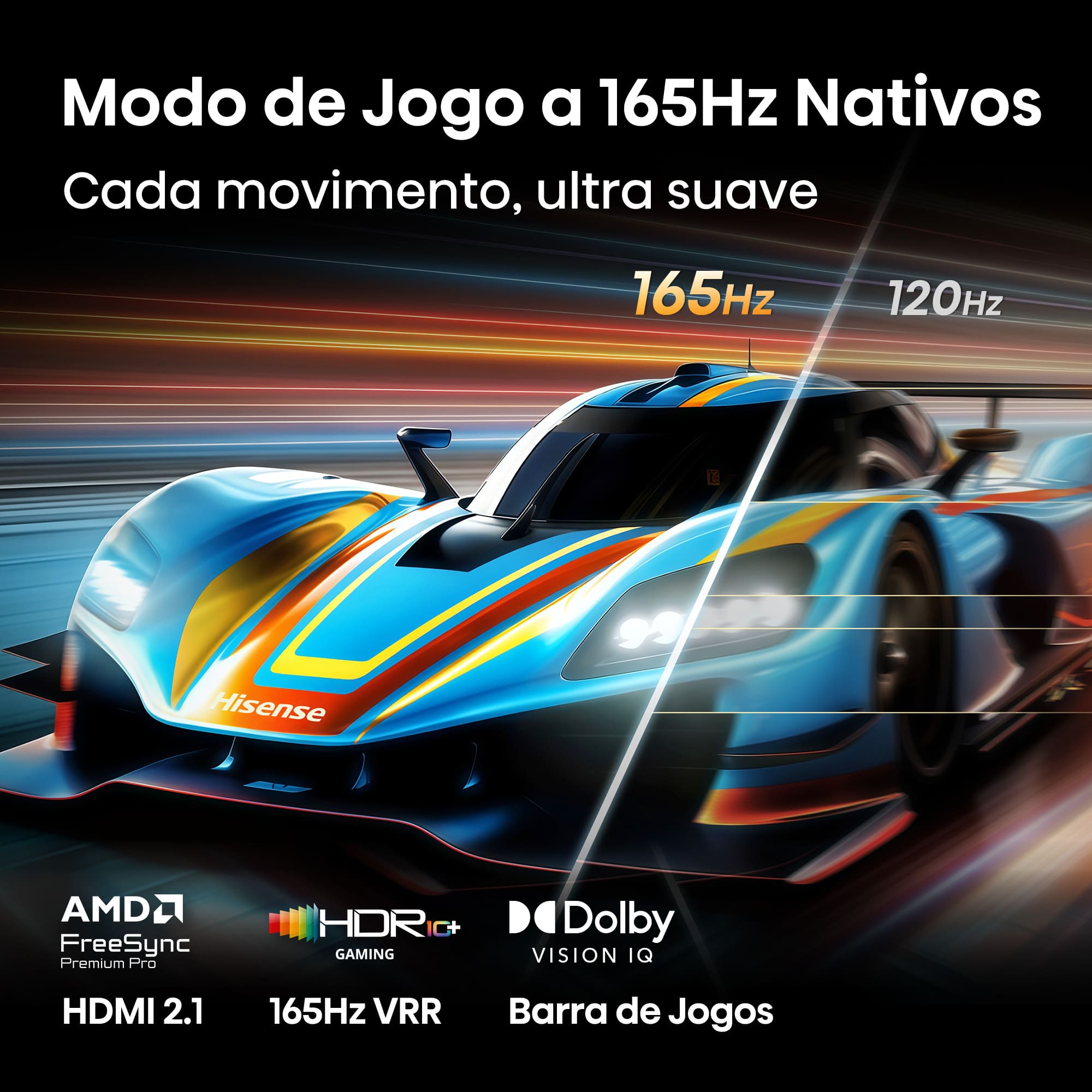 Hisense - Série U7SE MiniLED TV 100U7SE, 100’’ com Modo de Jogo a 165Hz nativos