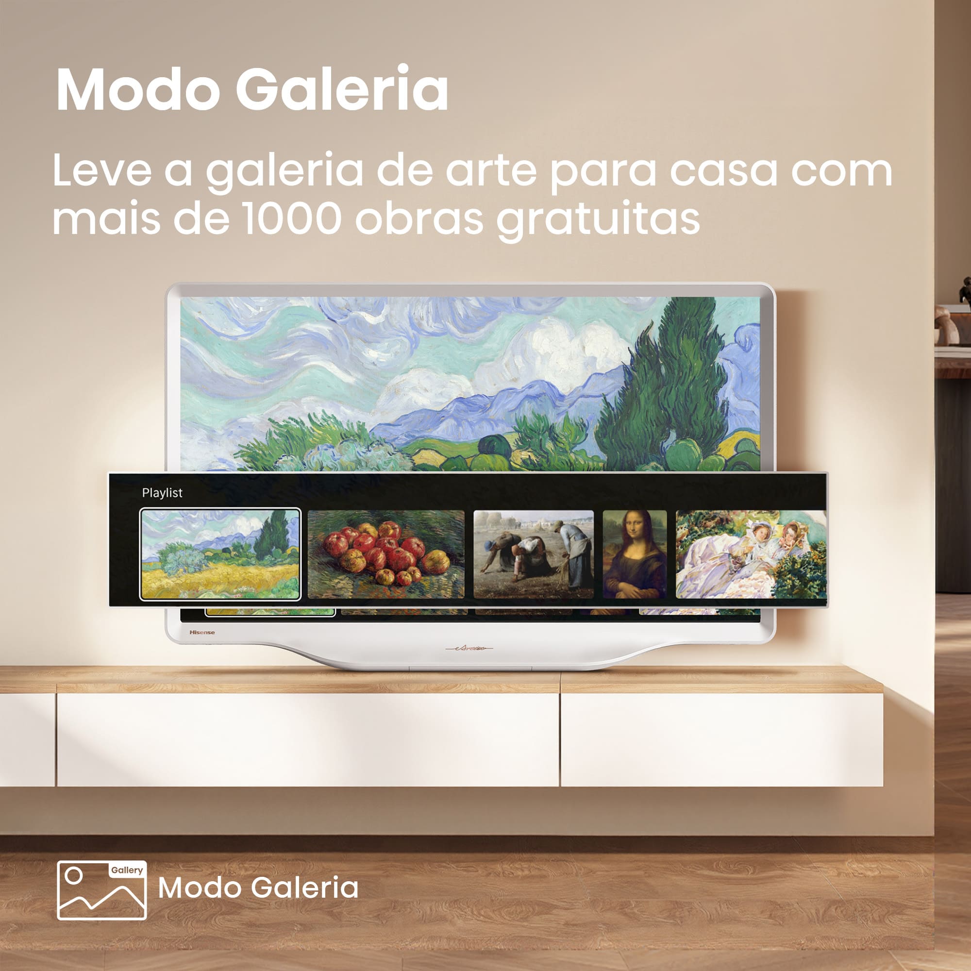 Hisense - DécoTV 43S5Q, Design Inspirado na Arte, TV Lifestyle QLED, Dolby Vision.Atmos