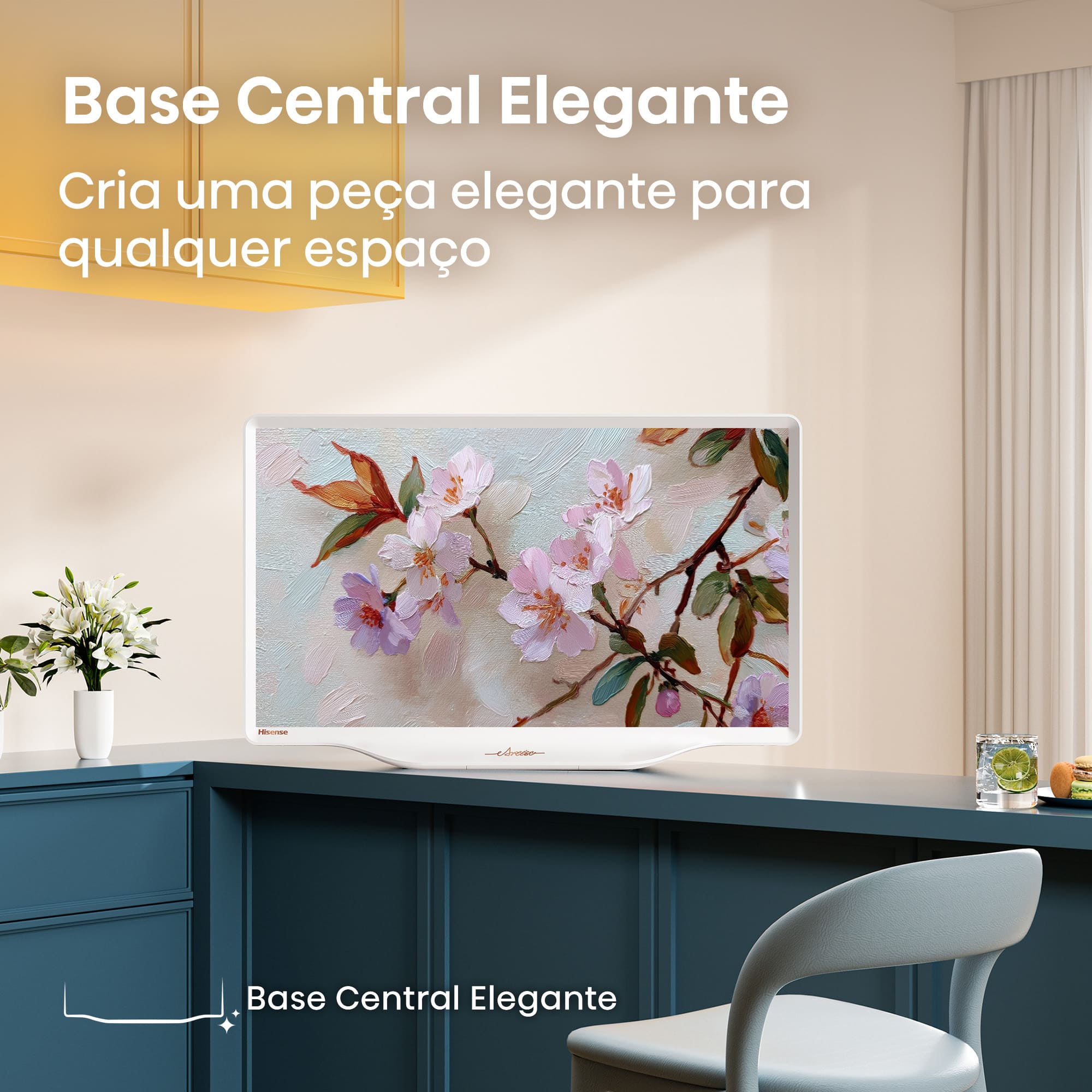 Hisense - DécoTV 43S5Q, Design Inspirado na Arte, TV Lifestyle QLED, Dolby Vision.Atmos