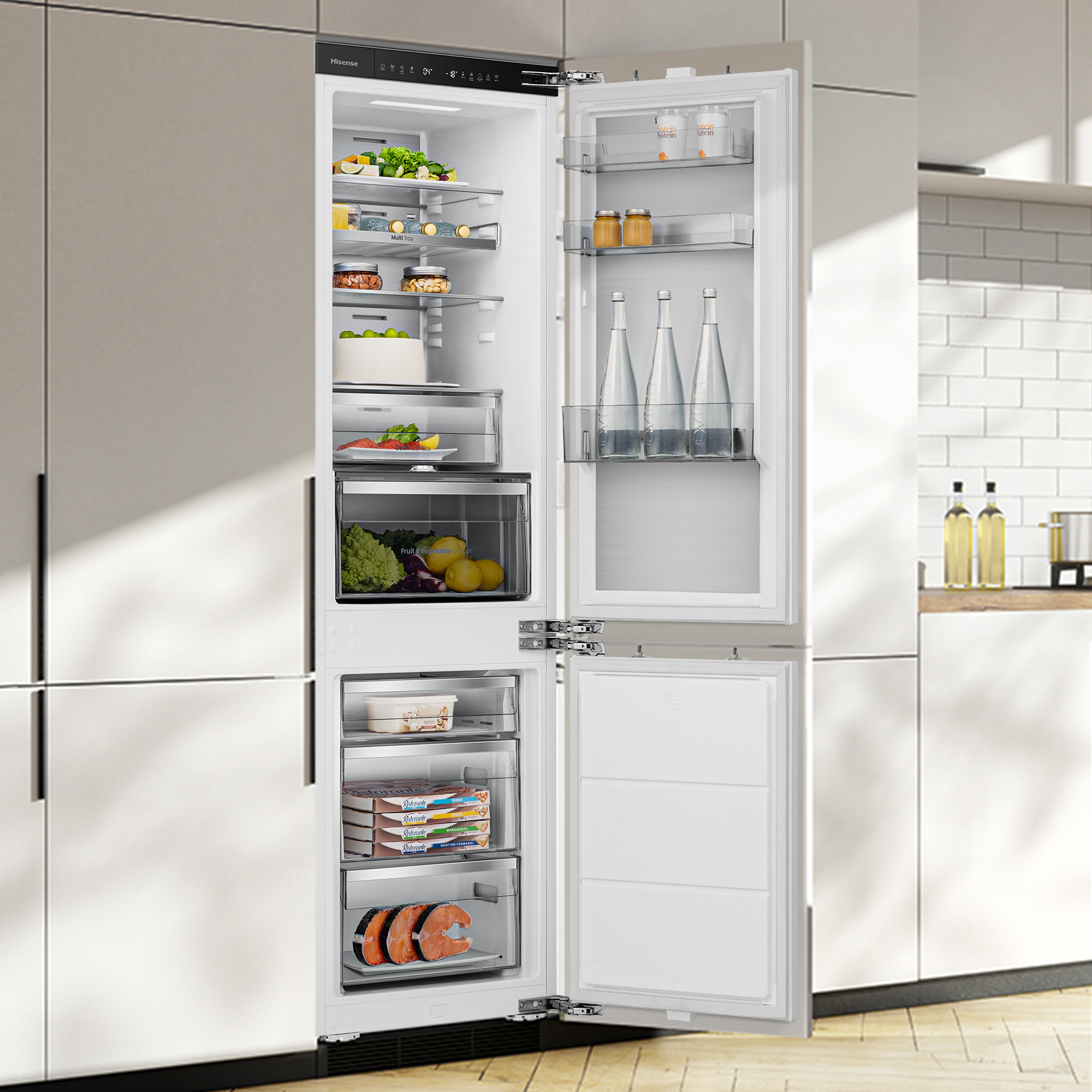 Hisense - RB3B250SAWE – Combinado Encastre 2 Portas, Classe E, 252L