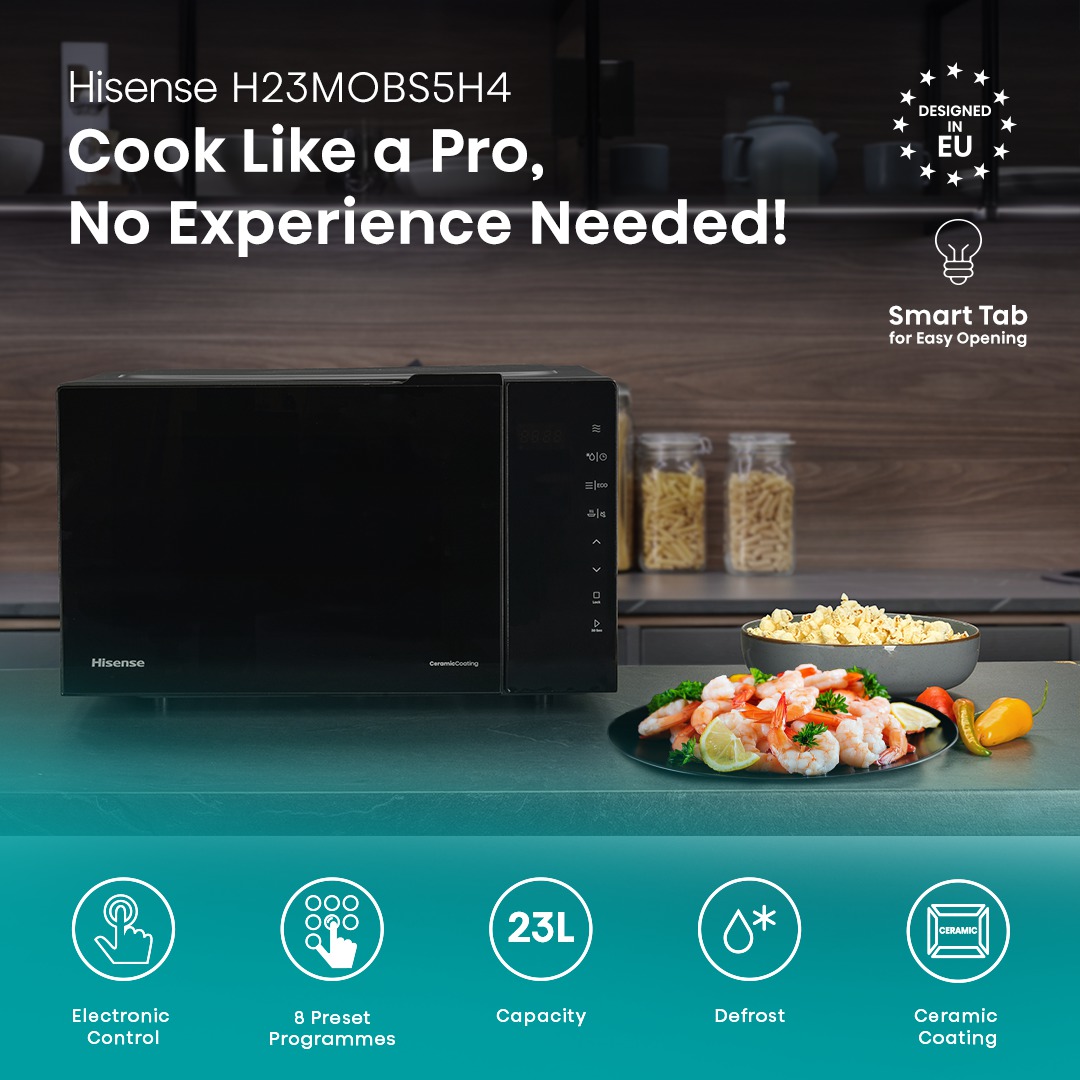 Hisense - H23MOBS5H4 – Micro-Ondas com Grill, 23L
