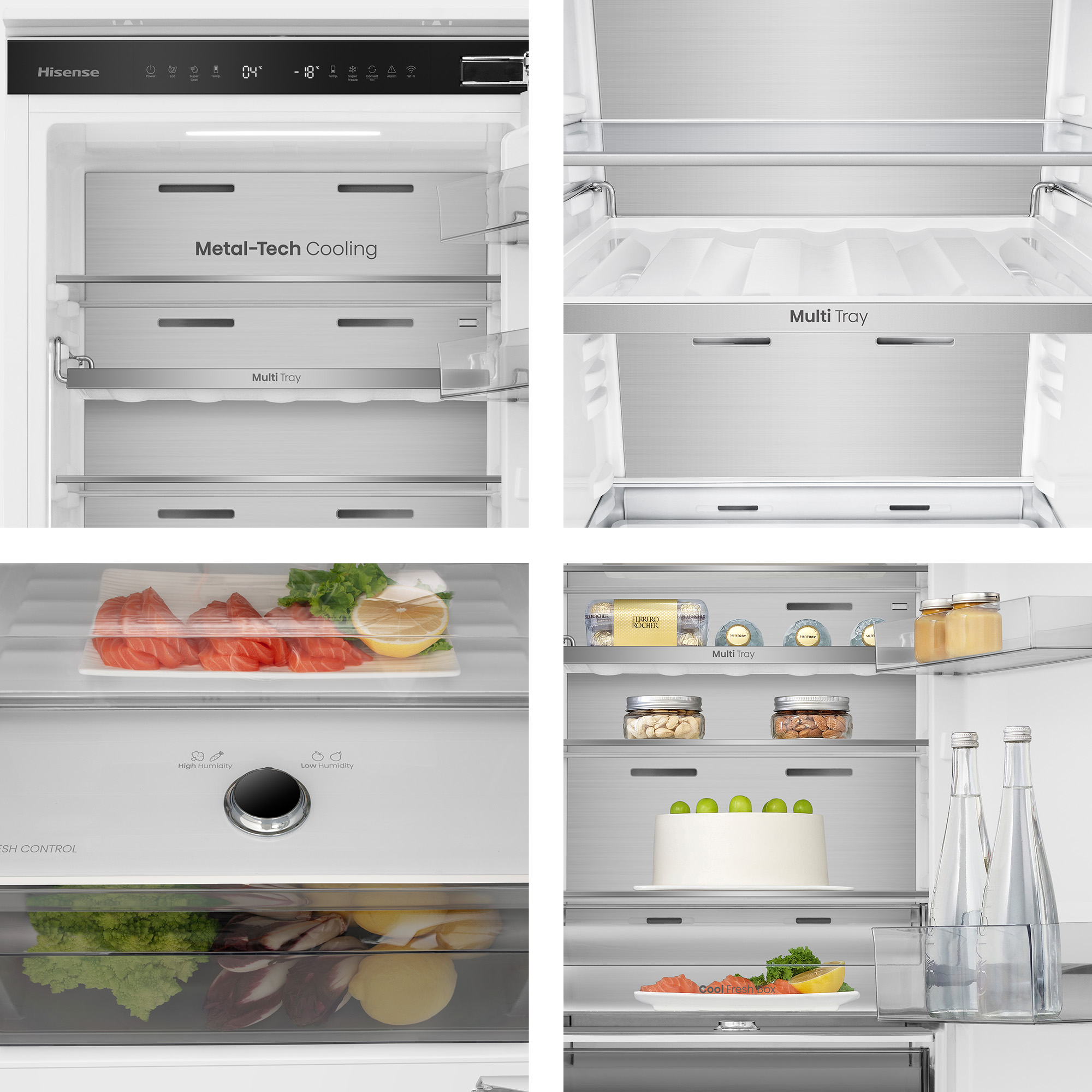 Hisense - RB3B250SAWE – Combinado Encastre 2 Portas, Classe E, 252L