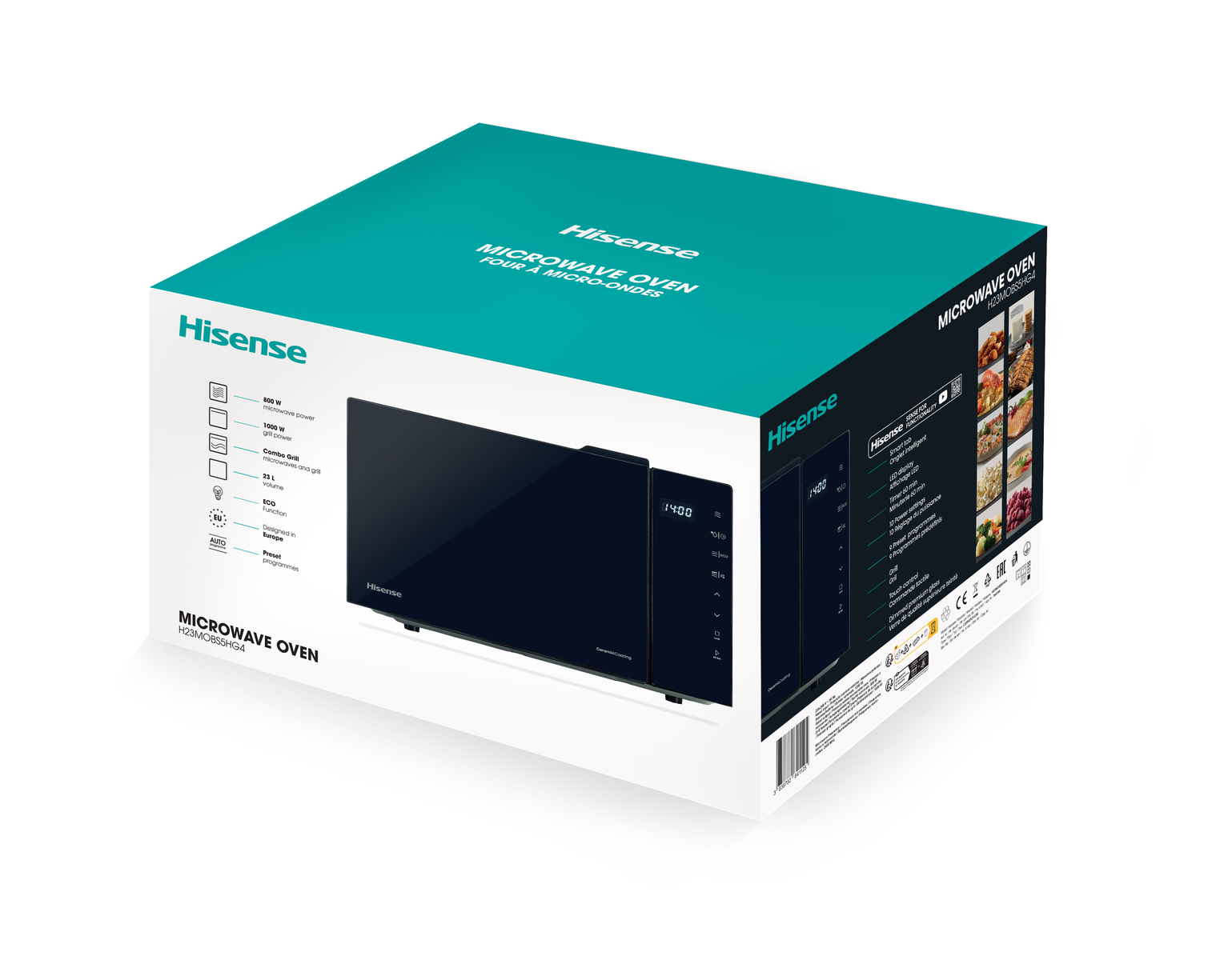 Hisense - H23MOBS5HG4 – Micro-Ondas com Grill, 23L