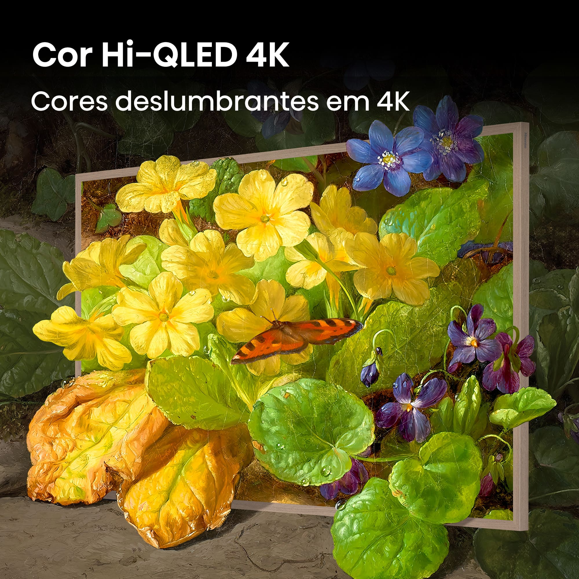 Hisense - Canvas TV 55S7S, Modo Arte, Ecrã Hi-Mate, Design Ultraslim, Cor HI-QLED, 144HZ, Lifestyle