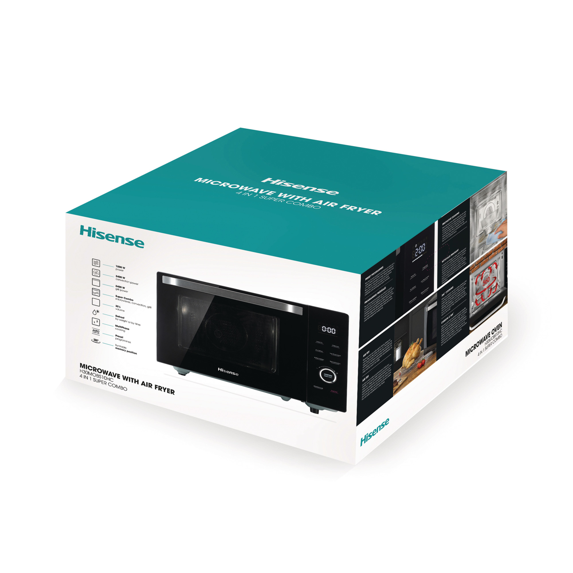 Hisense - H30MOBS10HC – Micro-Ondas Airfryer, 30L
