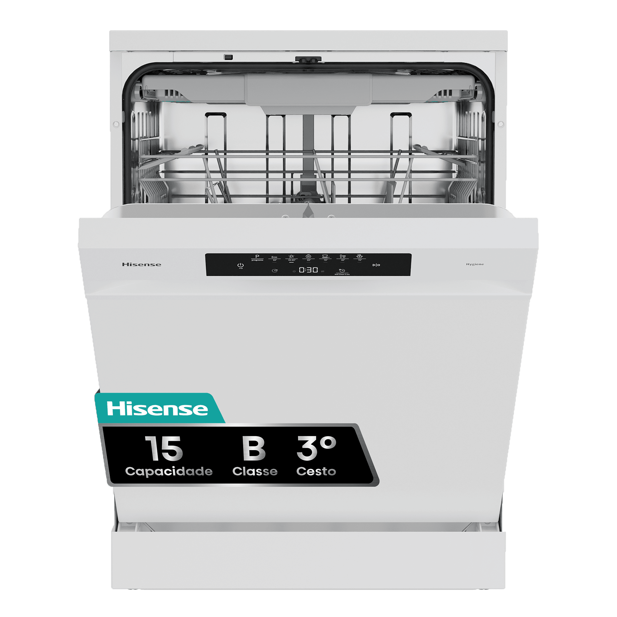 Hisense - HS643B90W – Máquina de Lavar Loiça Serie Hi4, 15 conjuntos, Classe B, , 