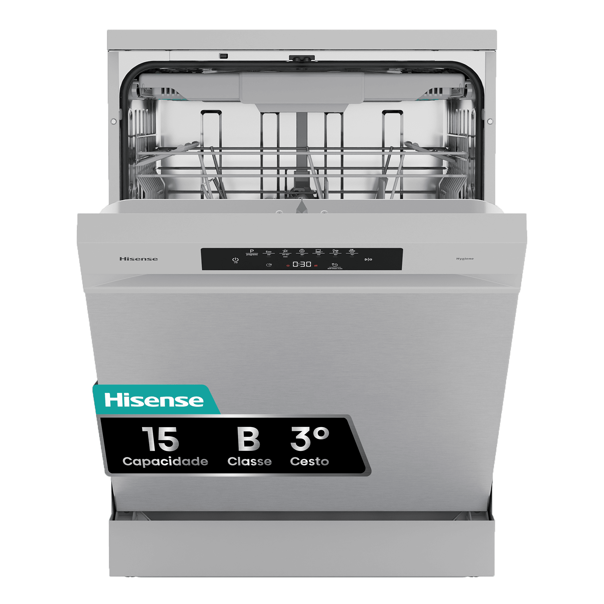 Hisense - HS643B90X – Máquina de Lavar Loiça Serie Hi4, 15 conjuntos, Classe B, , 