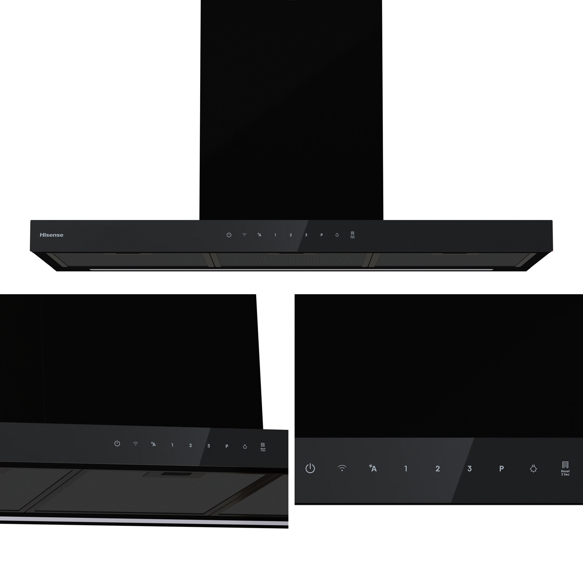 Hisense - CH9T6226B – Exaustor de Parede Serie Hi6; 446M³/H, Classe A+