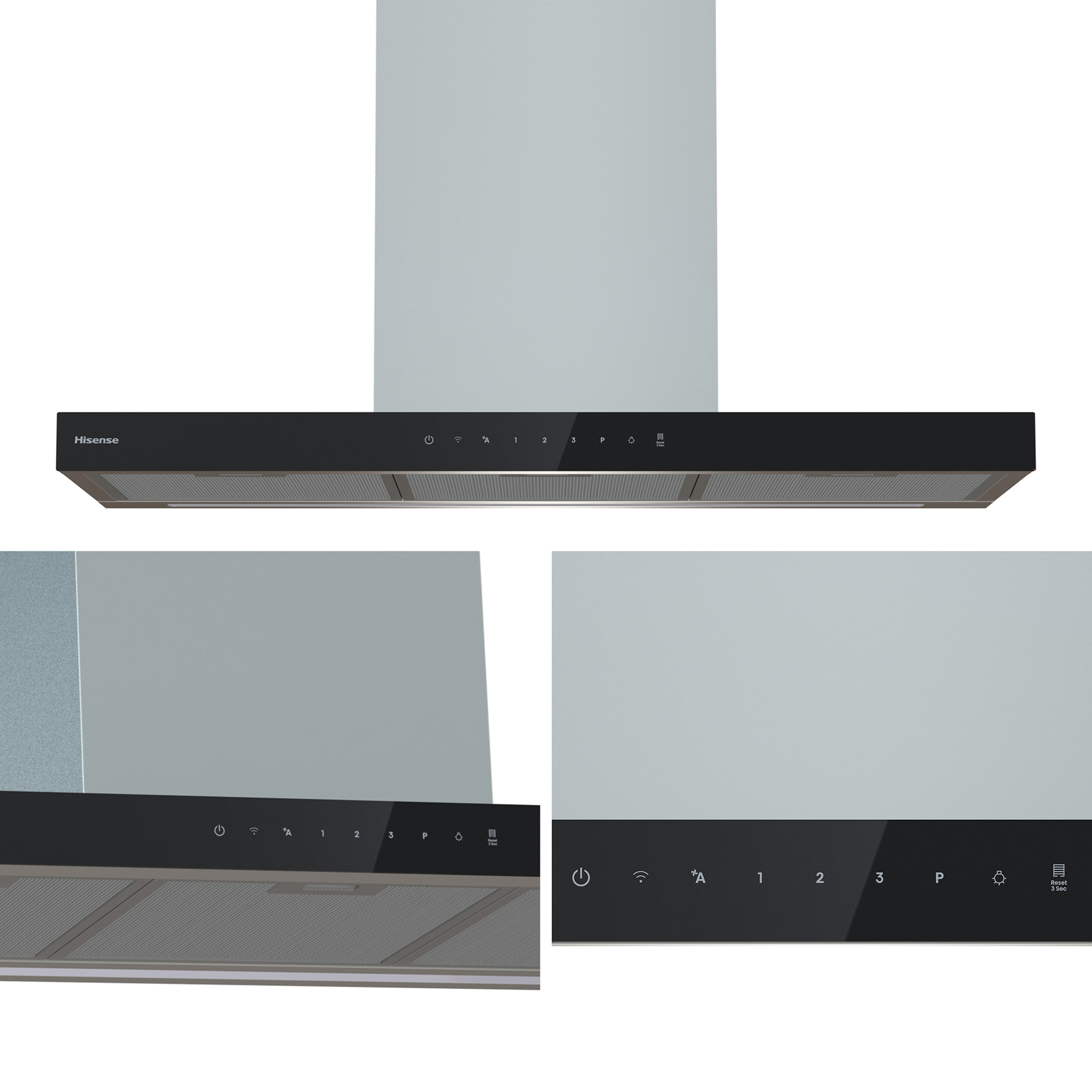 Hisense - CH9T6226XGB – Exaustor de Parede Serie Hi6; 446M³/H, Classe A+
