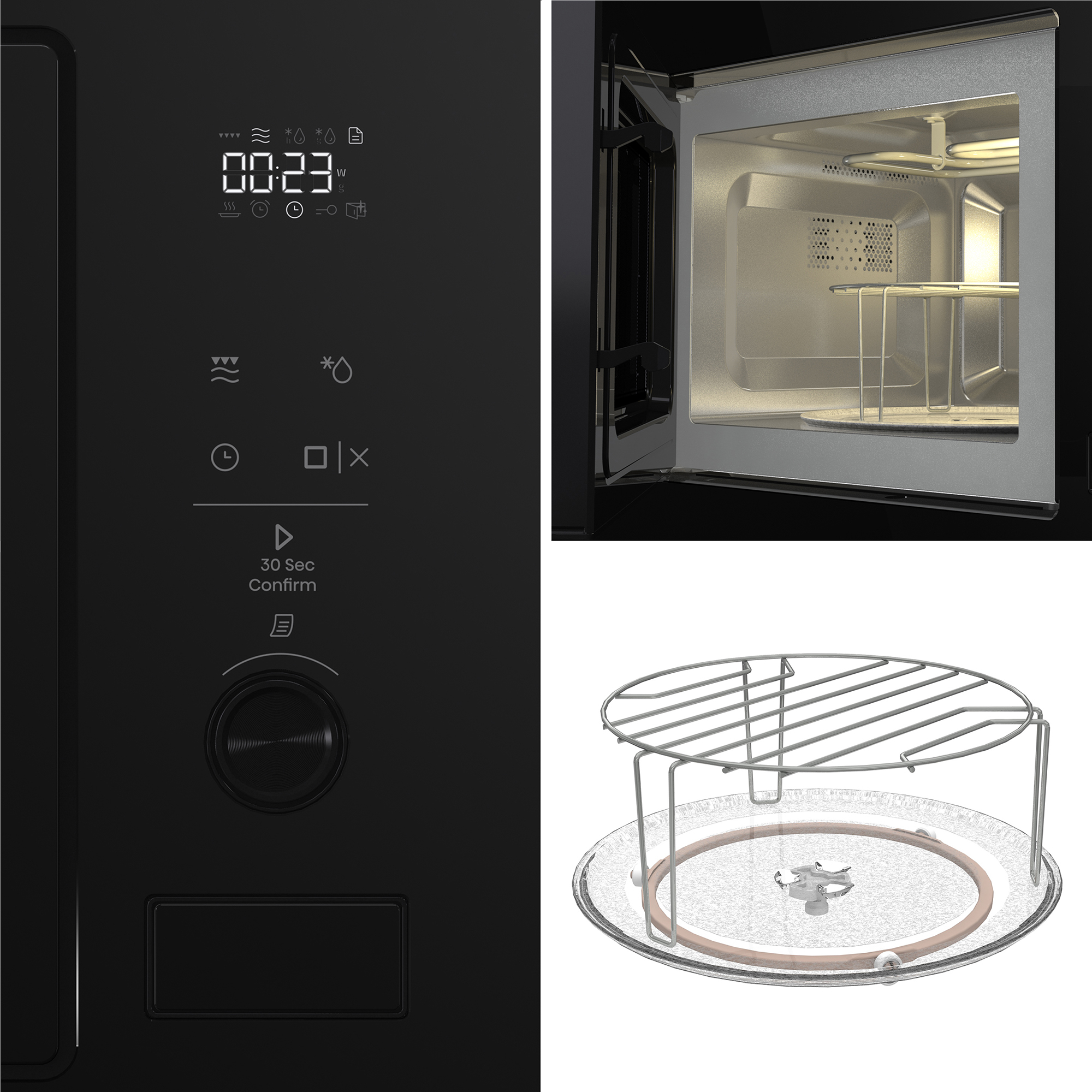 Hisense - BIM320G52BG – Micro-ondas de encastre com Grill 20L