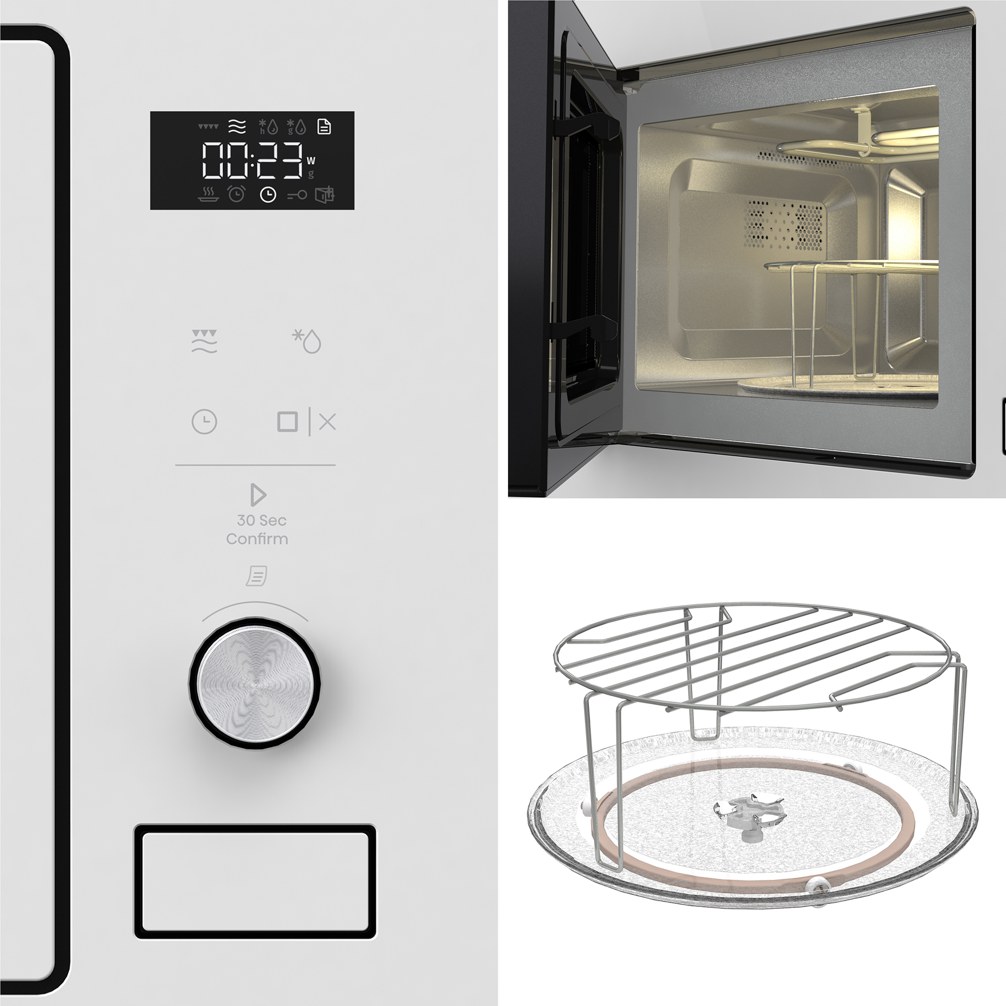 Hisense - BIM320G52WG – Micro-ondas de Encastre com Grill, 20L