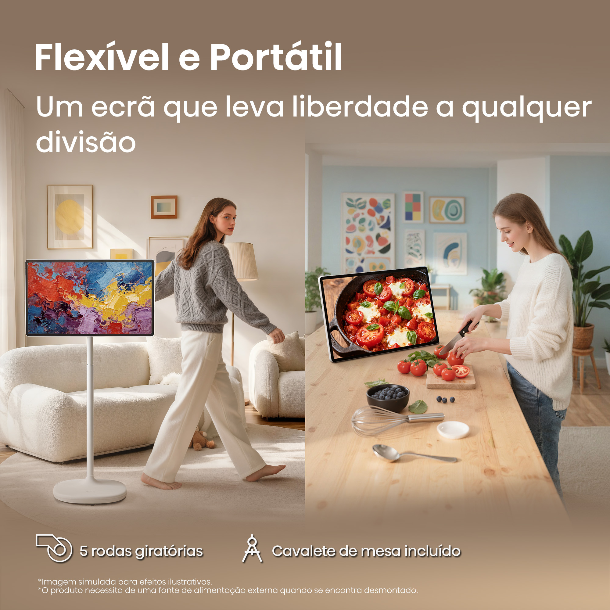 Hisense - Série S6S TV Tátil 4K UHD 32S6S, 32’’ com Android e Bateria integrada na Base
