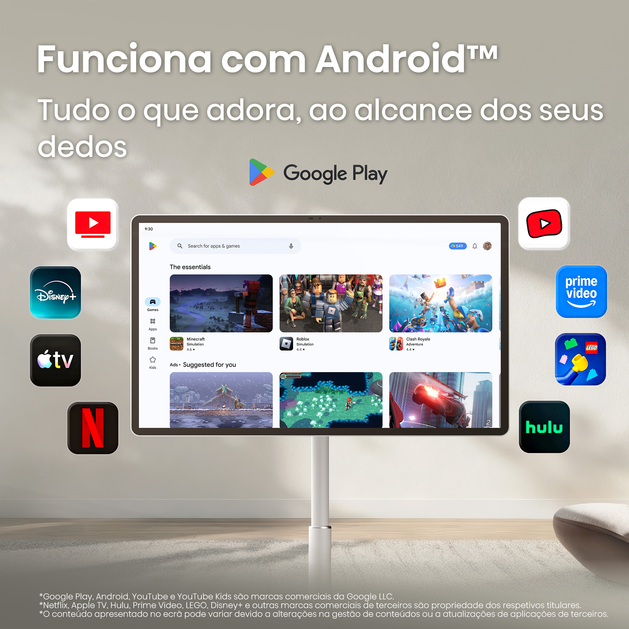Hisense - Série S6S TV Tátil 4K UHD 32S6S, 32’’ com Android e Bateria integrada na Base